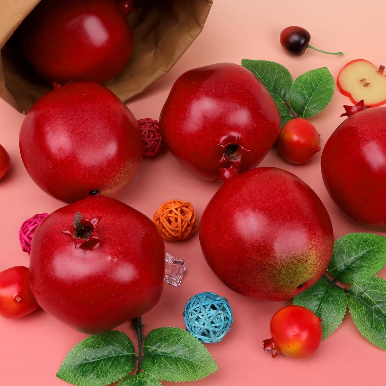 Gresorth 6pcs Artificial Pomegranate Decoration