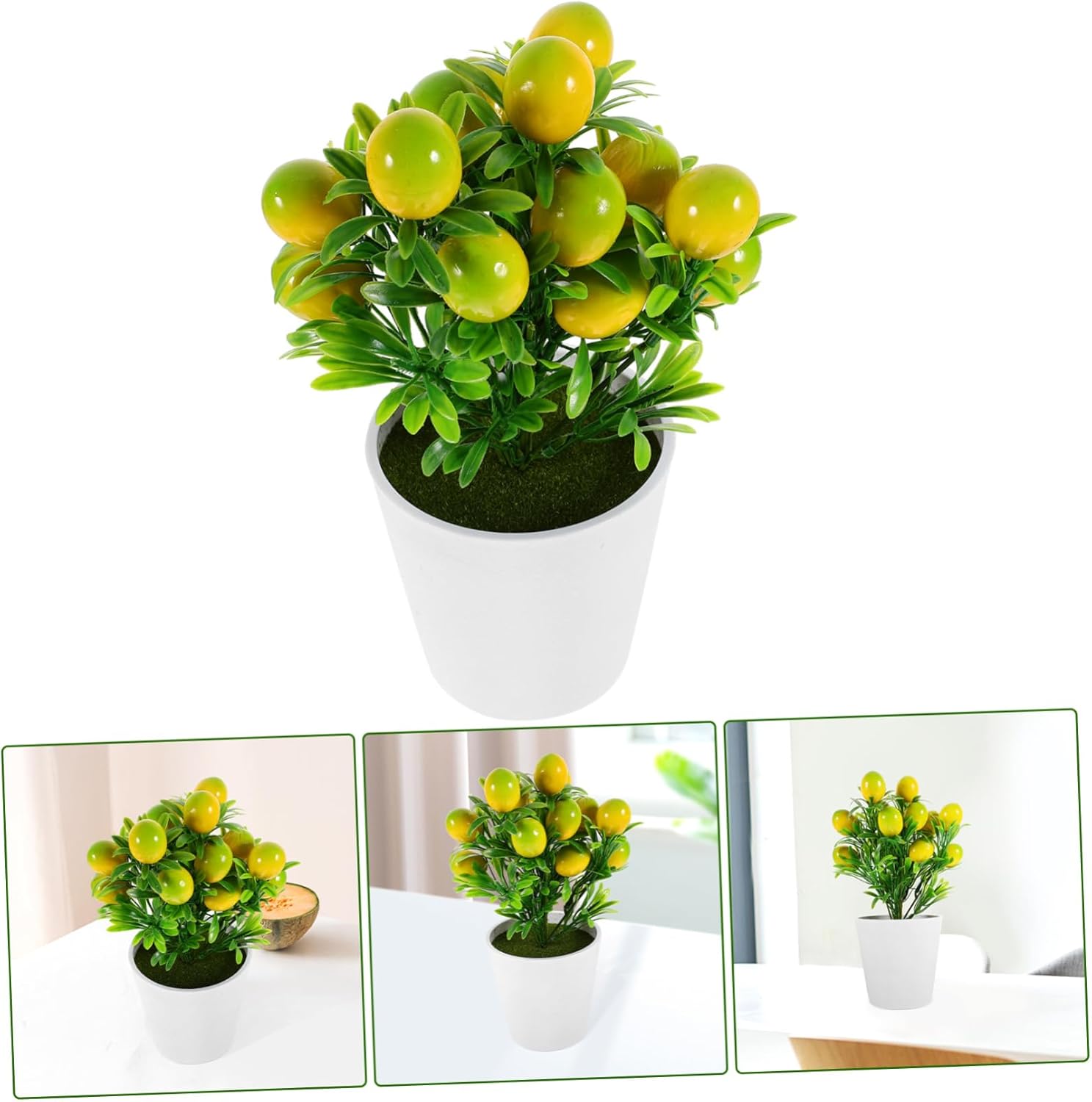 LIFKOME Artificial Lemon Branches Potted Plant Decor