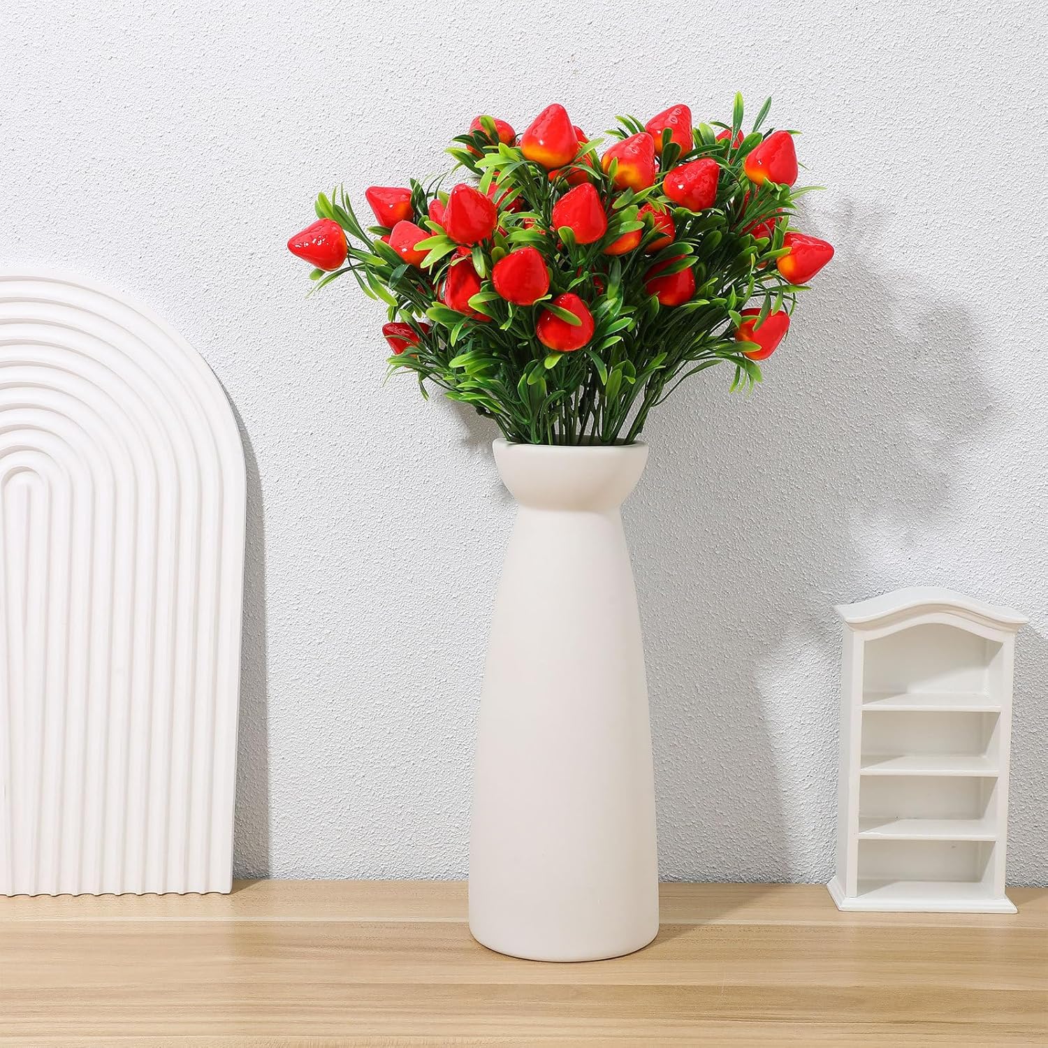 PRETYZOOM 15pcs Artificial Strawberry Picks for Decor and Crafts