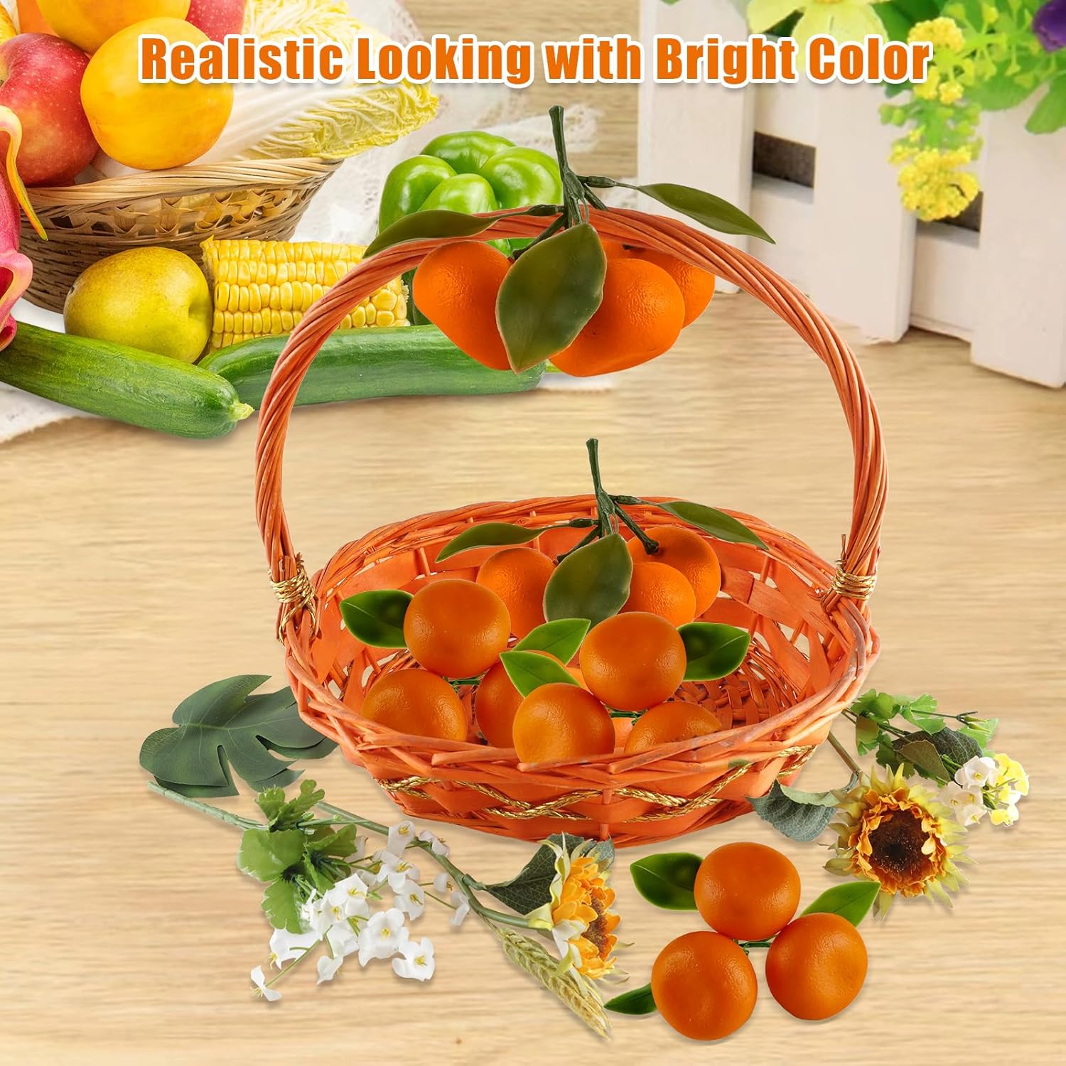 Realistic Artificial Mini Orange Decor 5 Pack