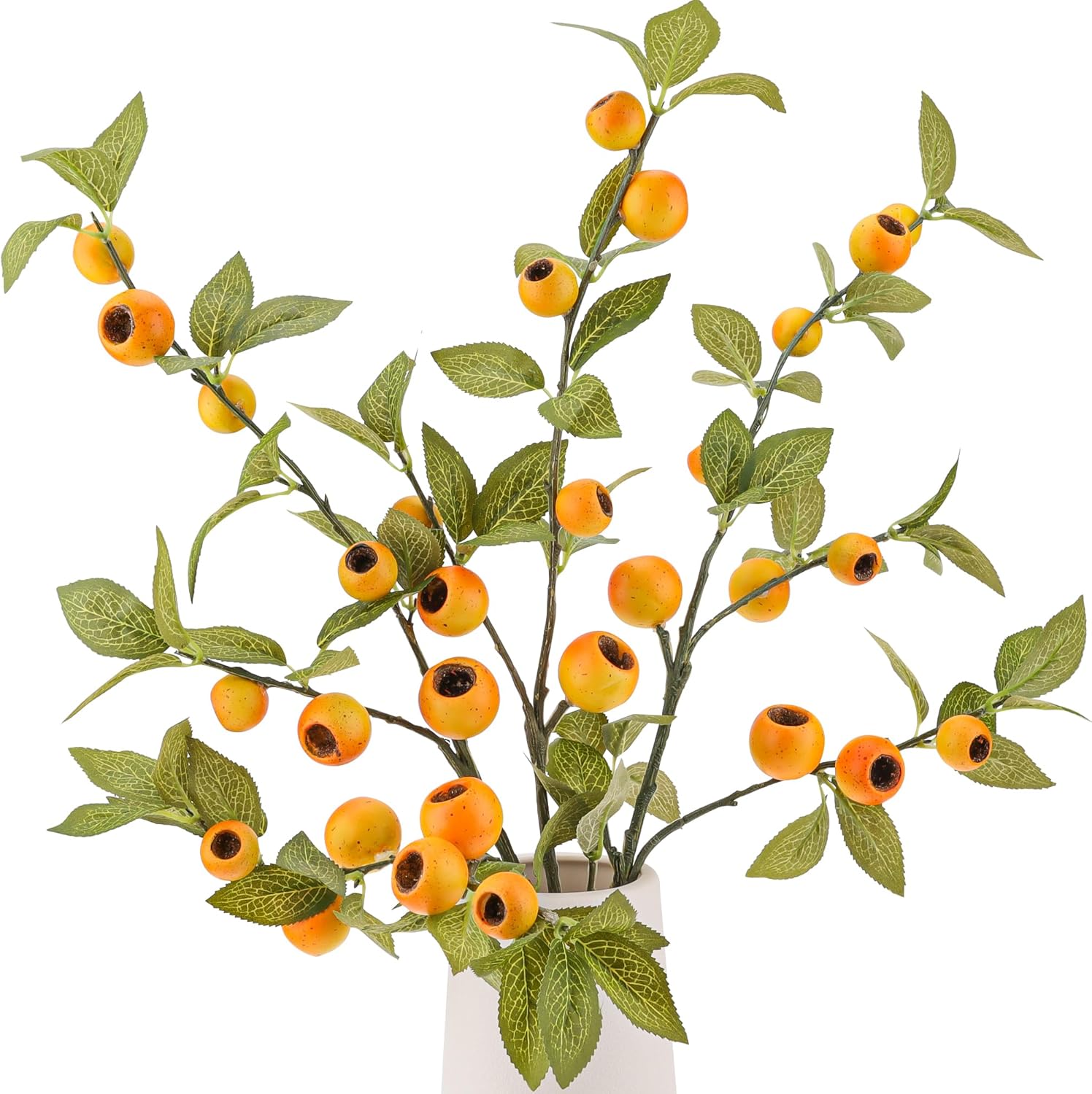 3PCS Yellow Fruits Tree Branch Artificial Fruits Decor