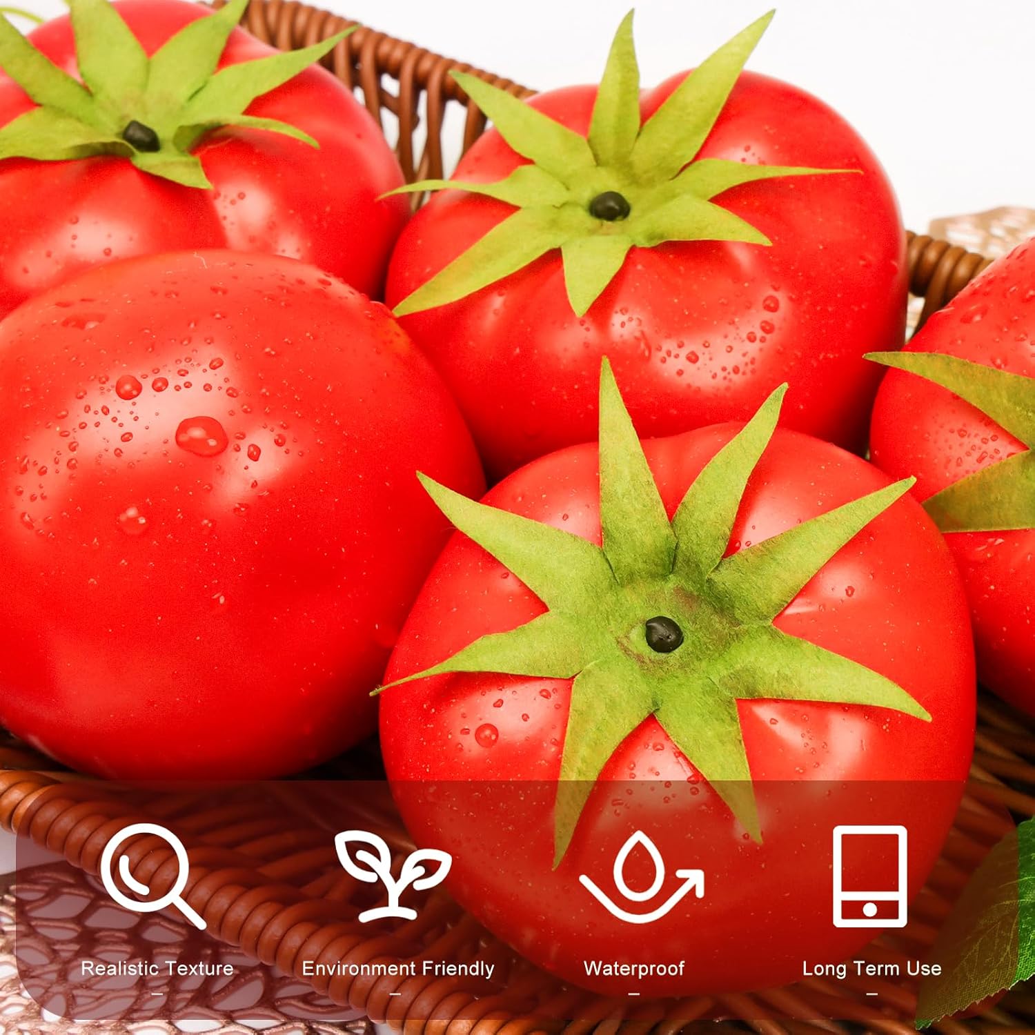 6PCS Fake Tomatoes Artificial Vegetables Lifelike Decor