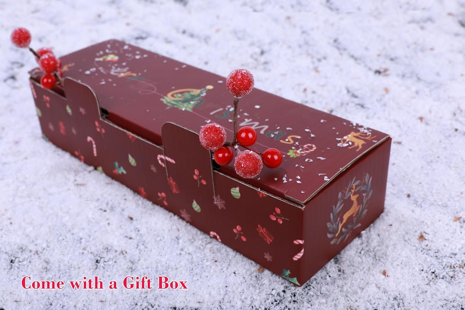 Frosted Red Berry Stems 20 Pack Artificial Christmas Decor