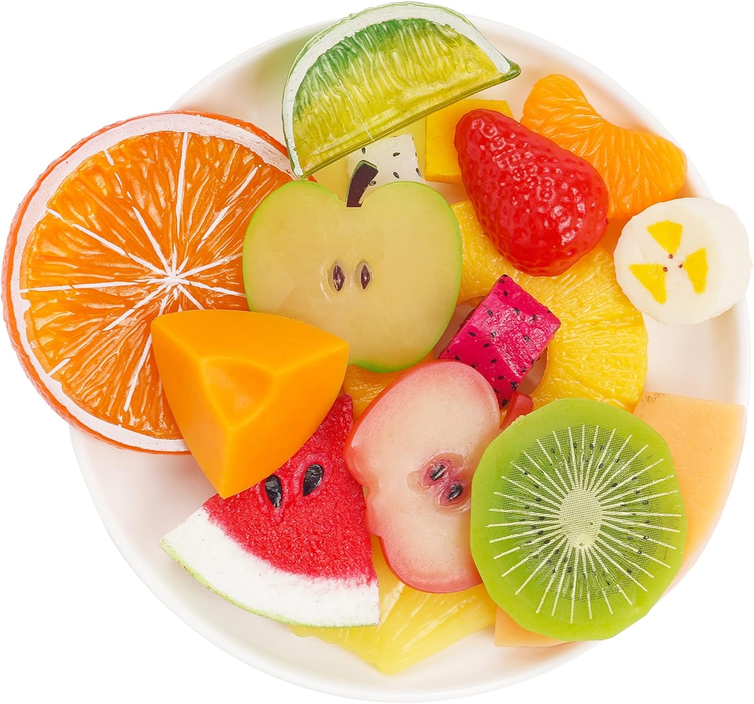 VIDELLY 16 Pieces Fake Fruit Slices Set