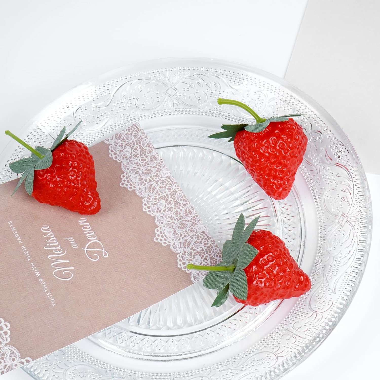 Notakia 80Pcs Fake Strawberries Artificial Fruit Decor