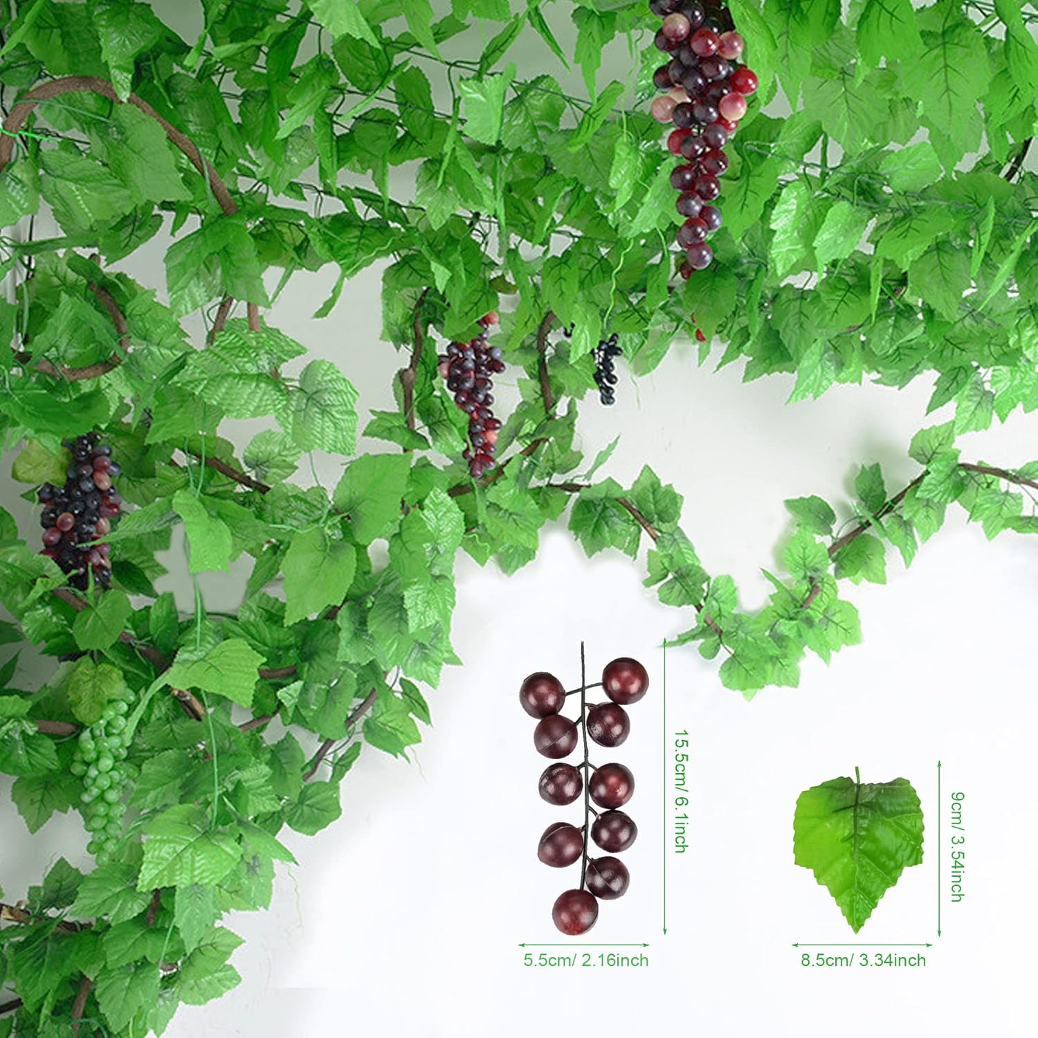 Woohome Artificial Grape Vines 8FT 10 Pack Greenery Decoration