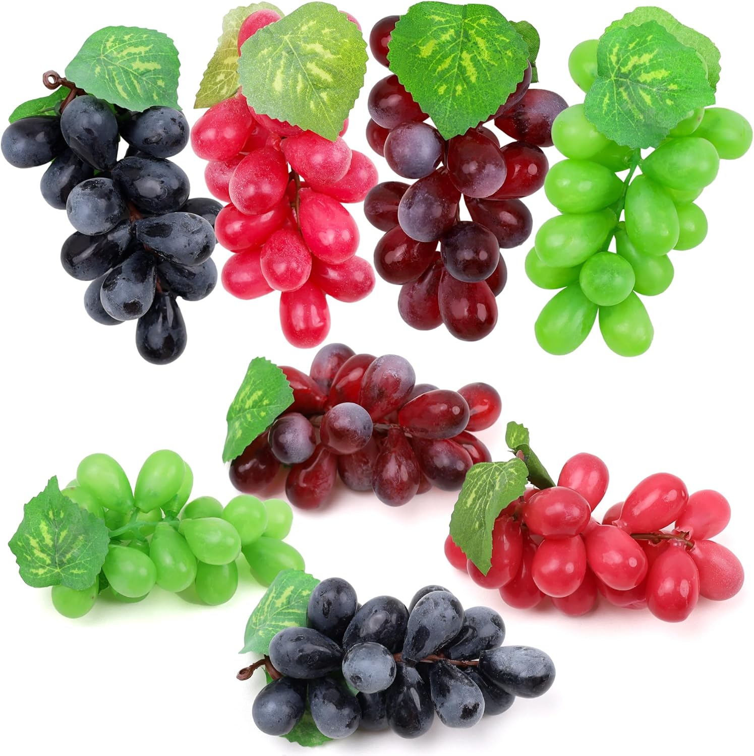 Folmywy 8 Pack Realistic Artificial Grape Bunches