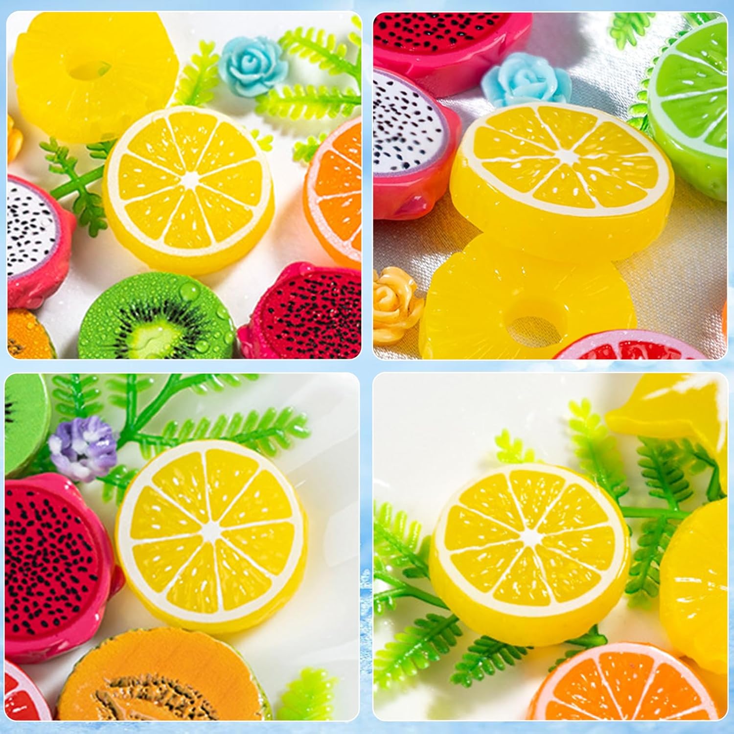 40PCS Realistic Artificial Lemon Slices for Decor