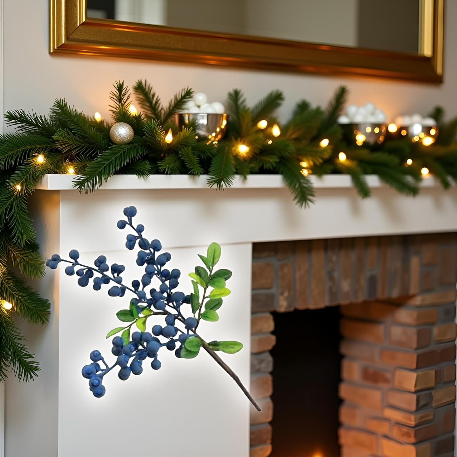 Realistic Artificial Blueberry Stem with Clusters