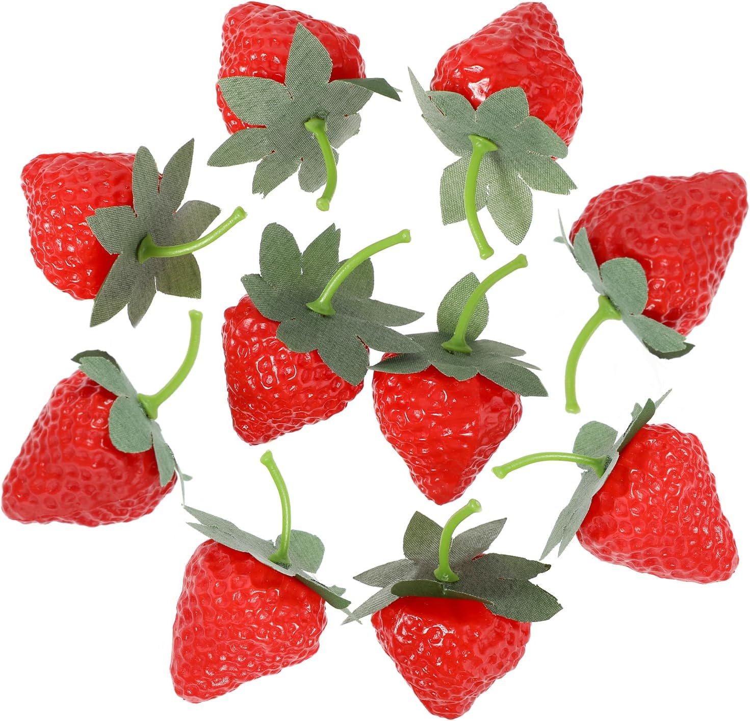 10 PCS Artificial Strawberries Kitchen Decor Lifelike Fruit Photography Props