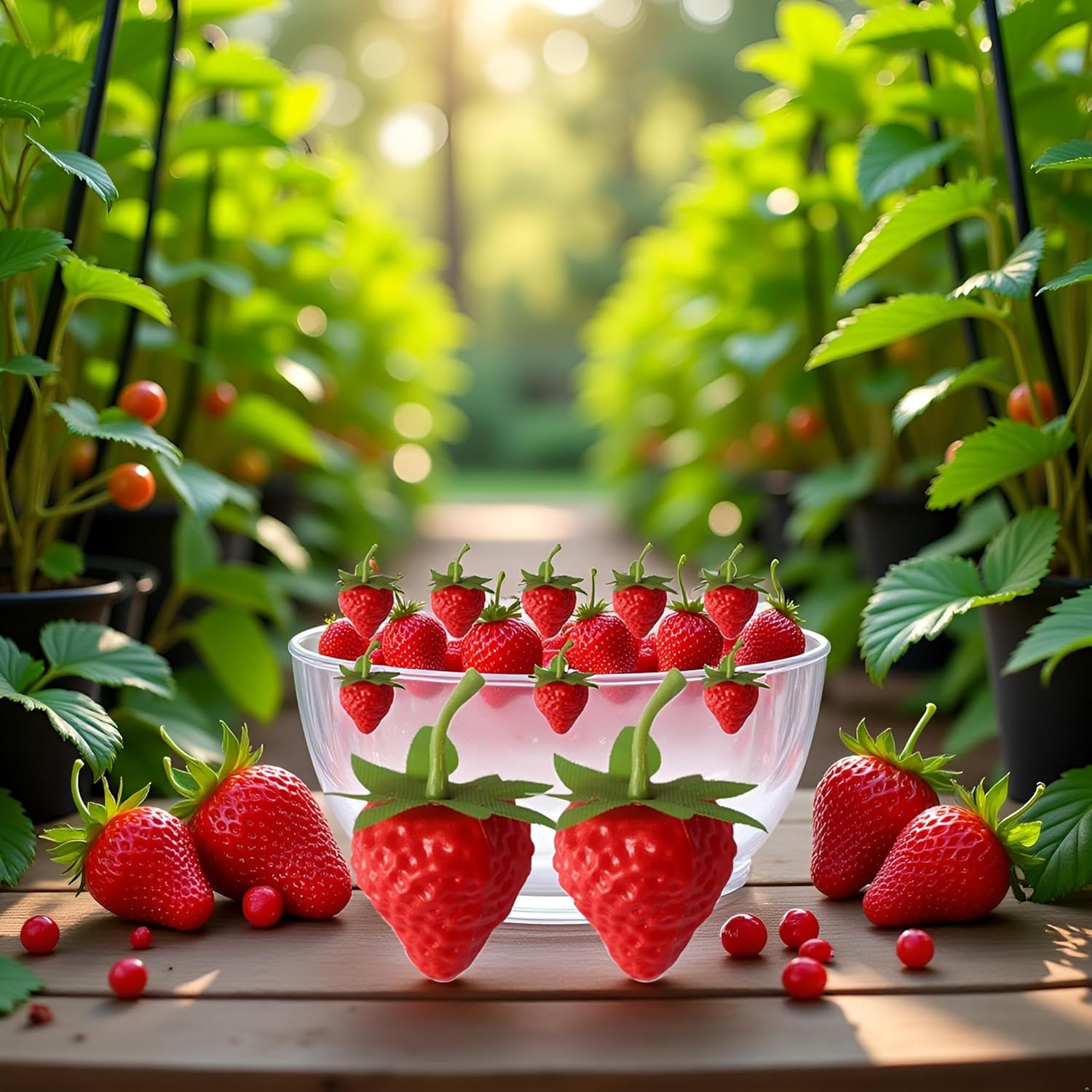 10 Pcs Realistic Artificial Strawberries Decorations