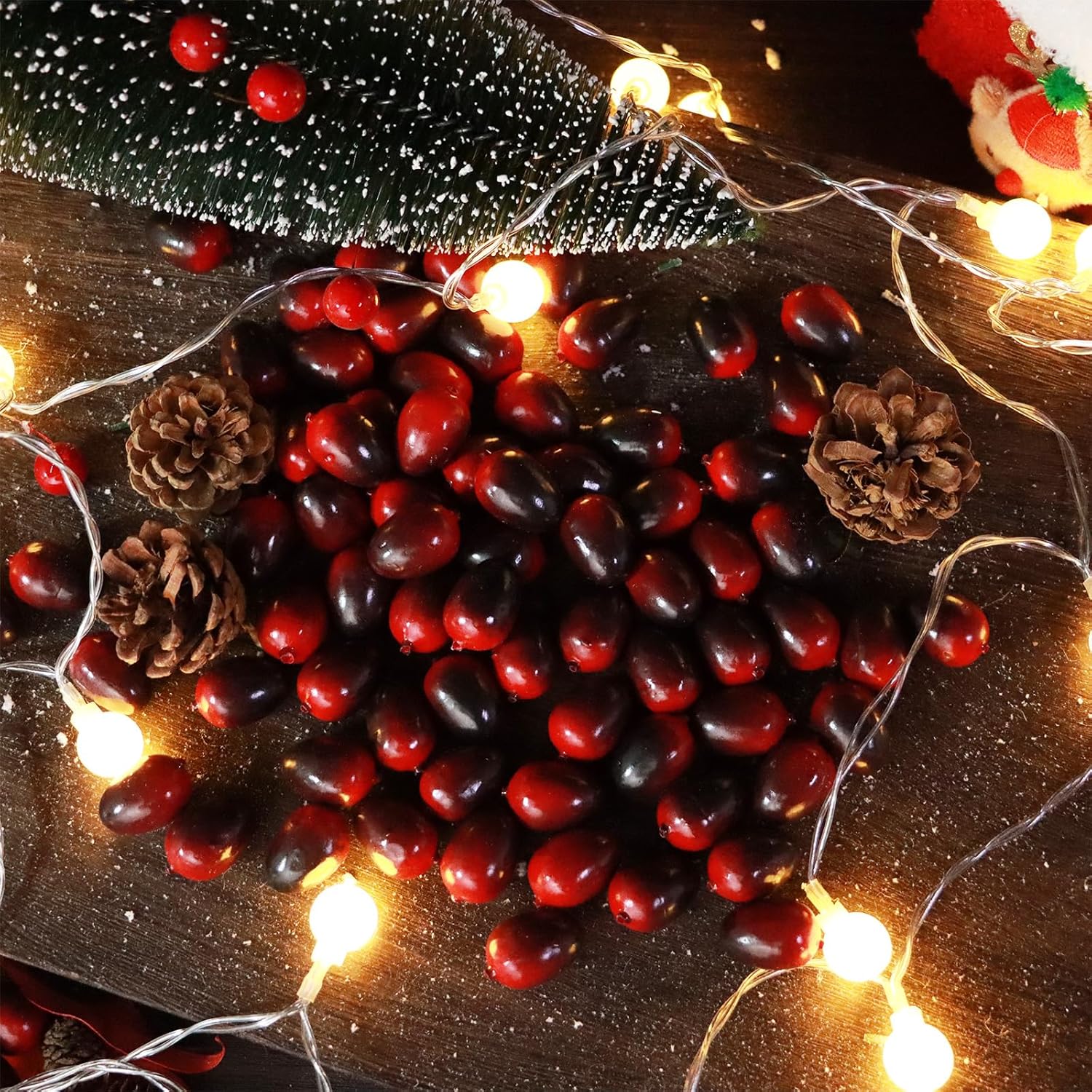 200 Pcs Christmas Artificial Cranberries for Decor