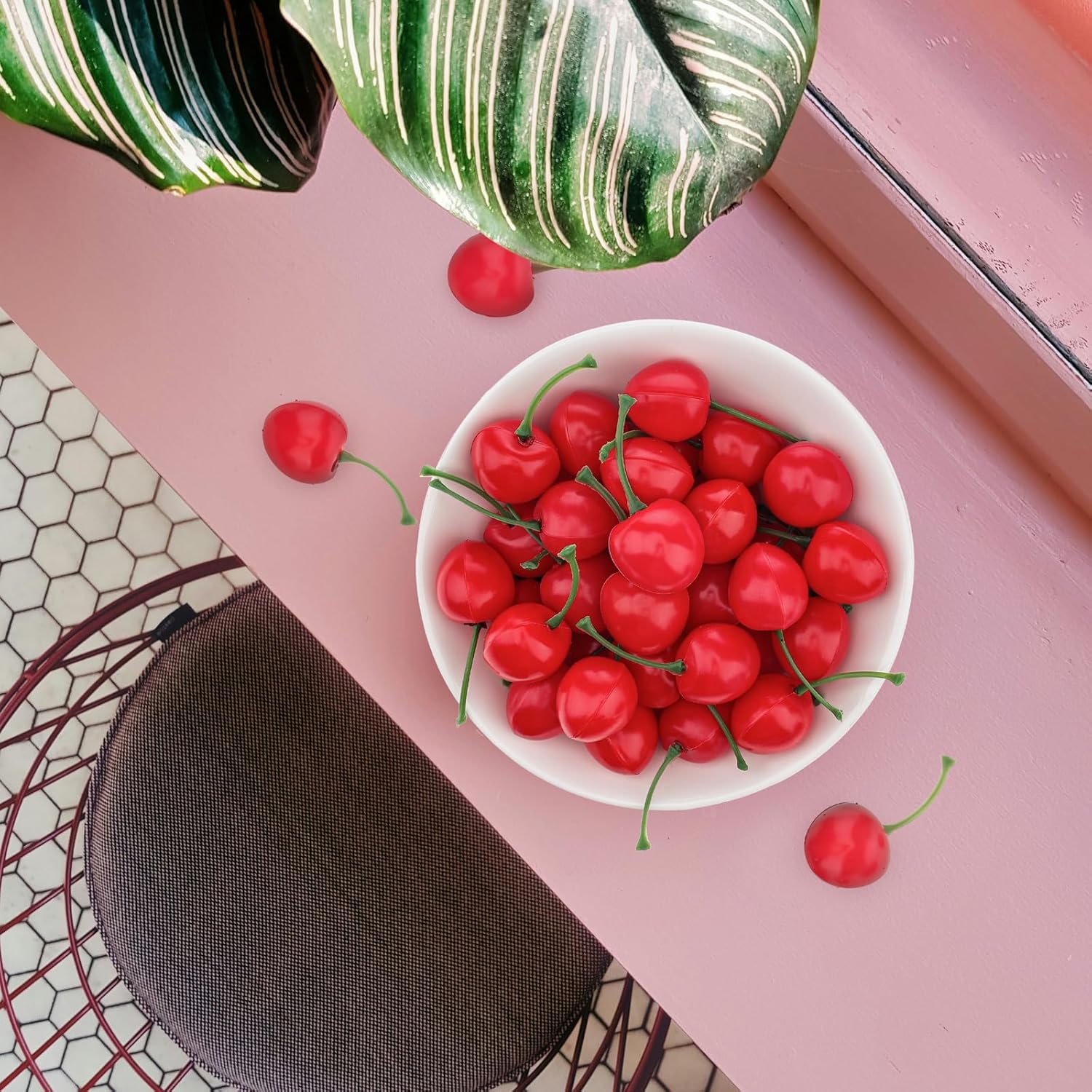 Gresorth 50pcs Artificial Red Cherry Decoration