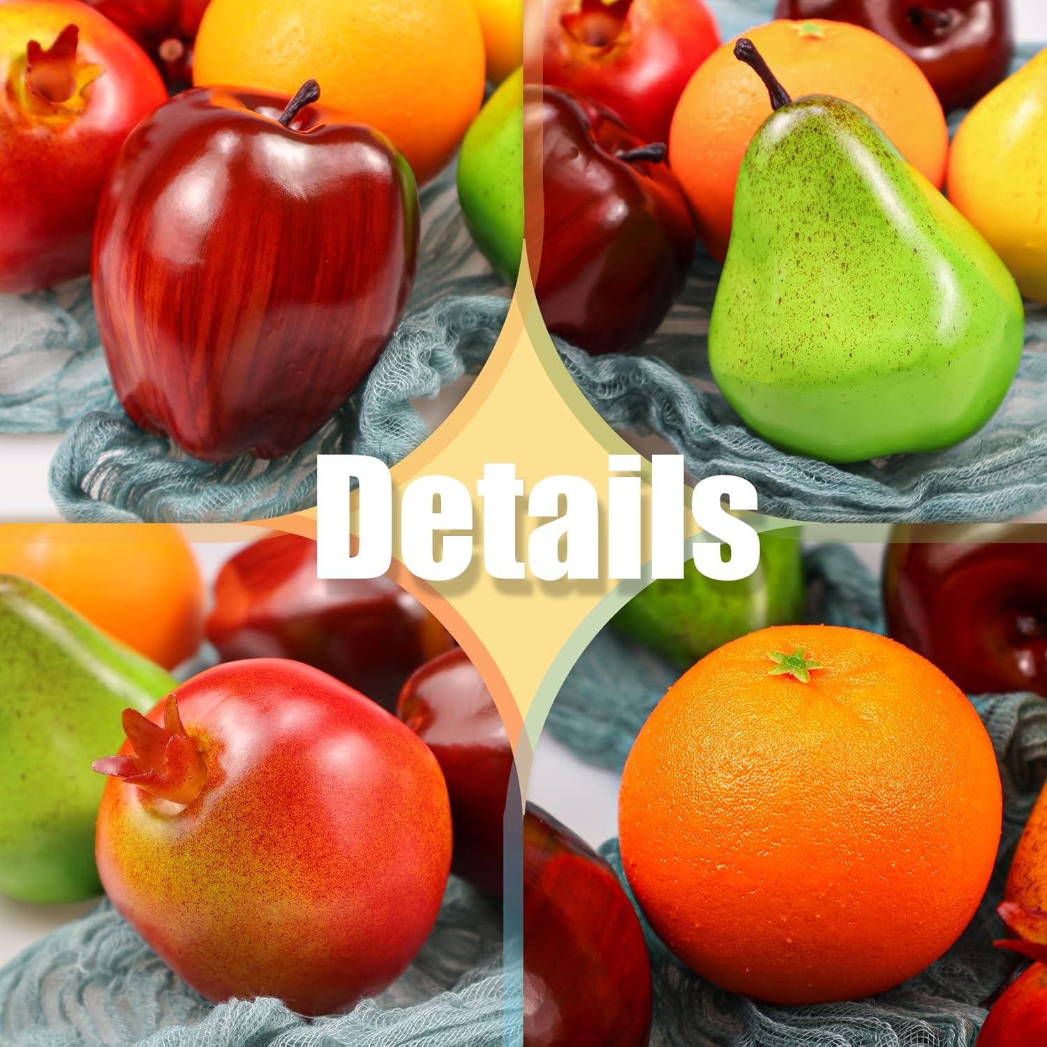 6 Pcs Artificial Fruit Pack Lifelike Decor