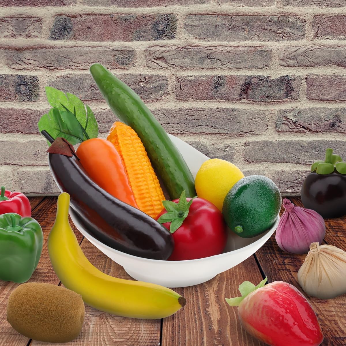 16 Pcs Realistic Plastic Fake Vegetables and Fruit Set