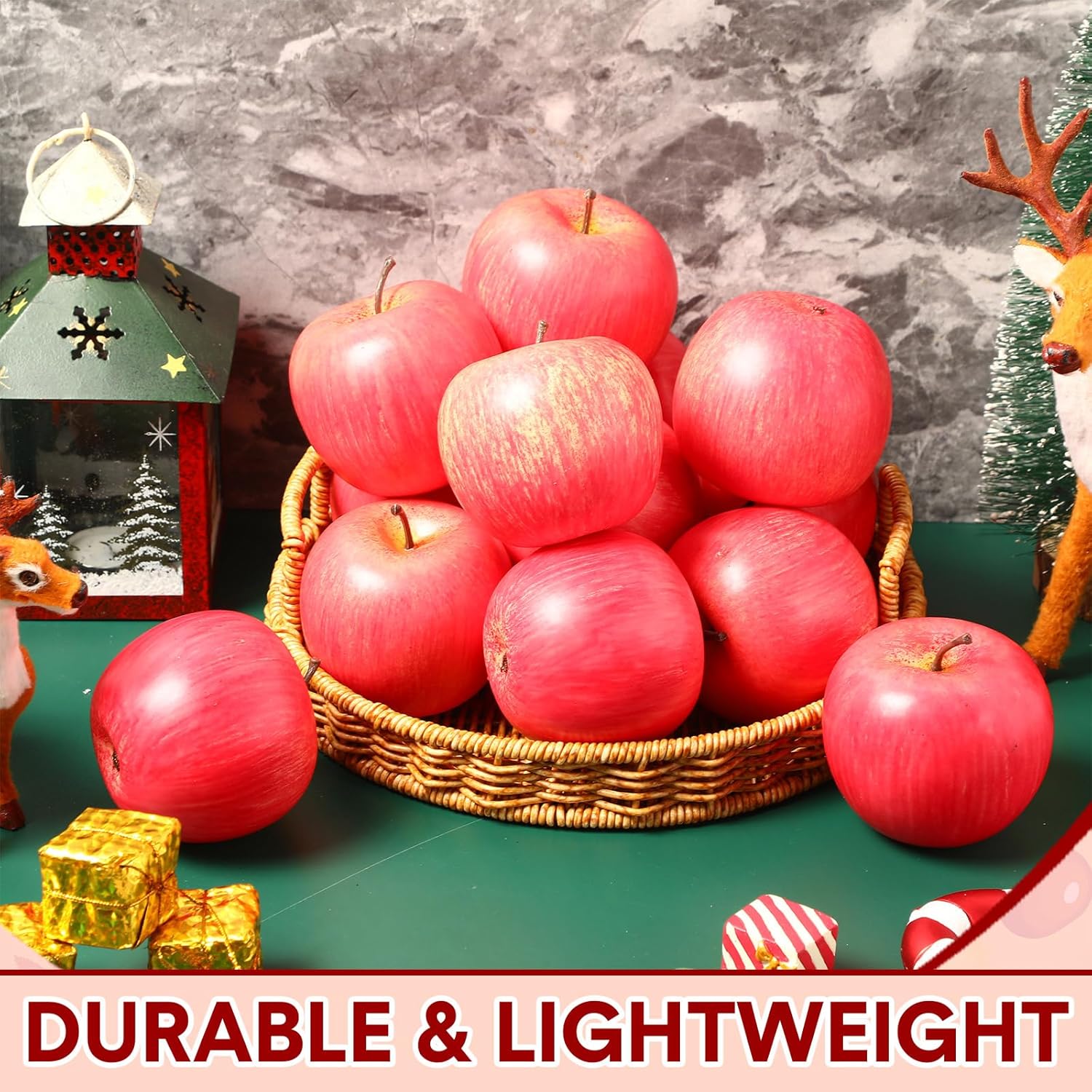 Yunlly 24 Pcs Realistic Artificial Apples Decor 1
