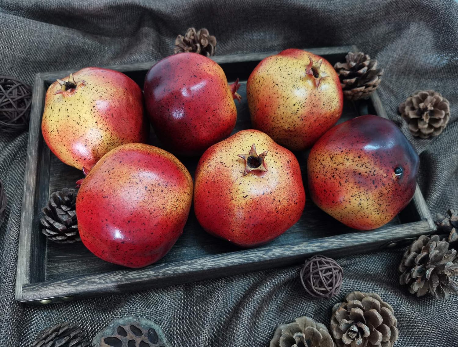 6pcs Artificial Pomegranates for Home Decor and Display