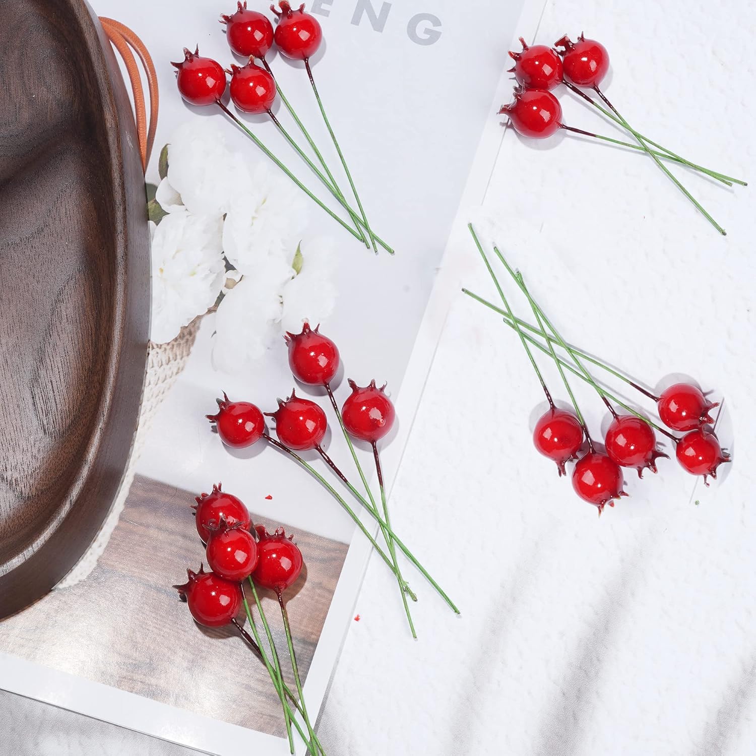 NUOMI Mini Pomegranate Artificial Decor 40 Pcs