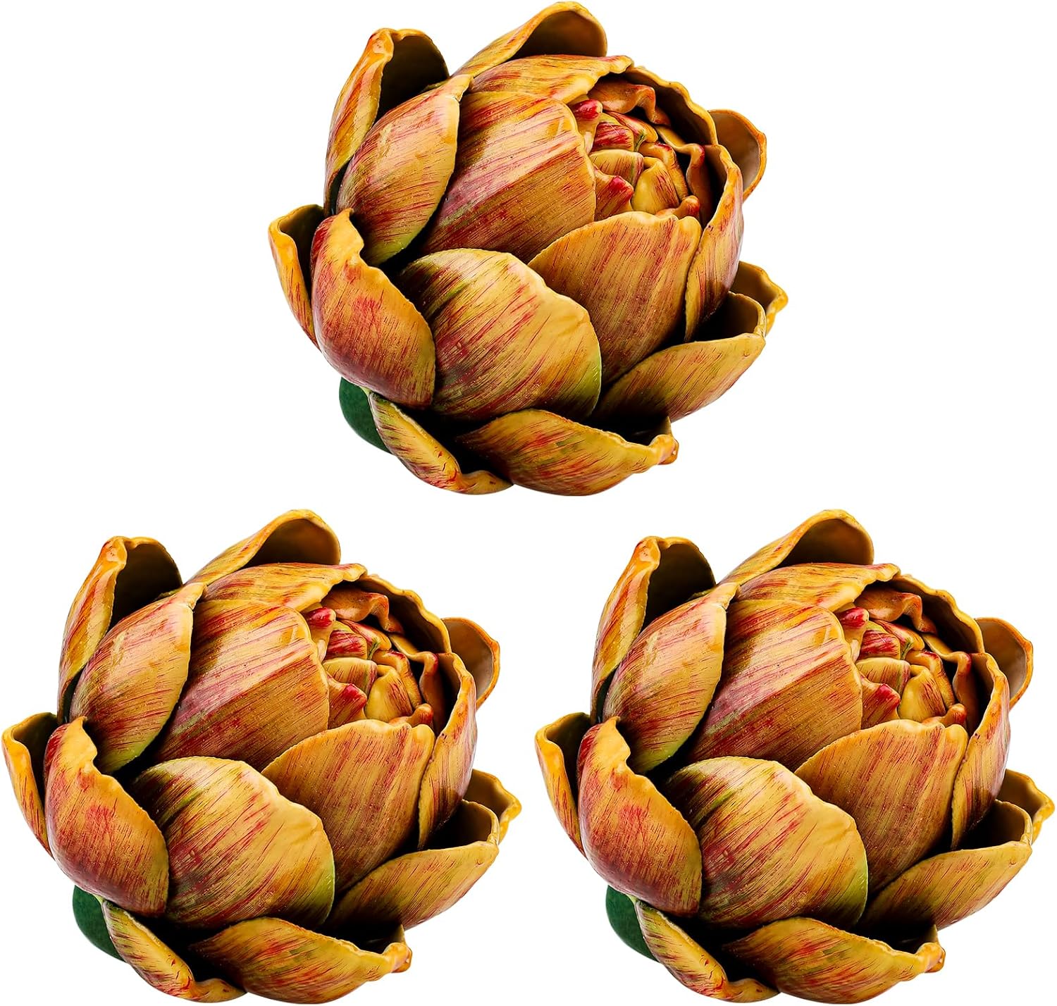 3pcs Realistic Artificial Artichokes Yellow Decor