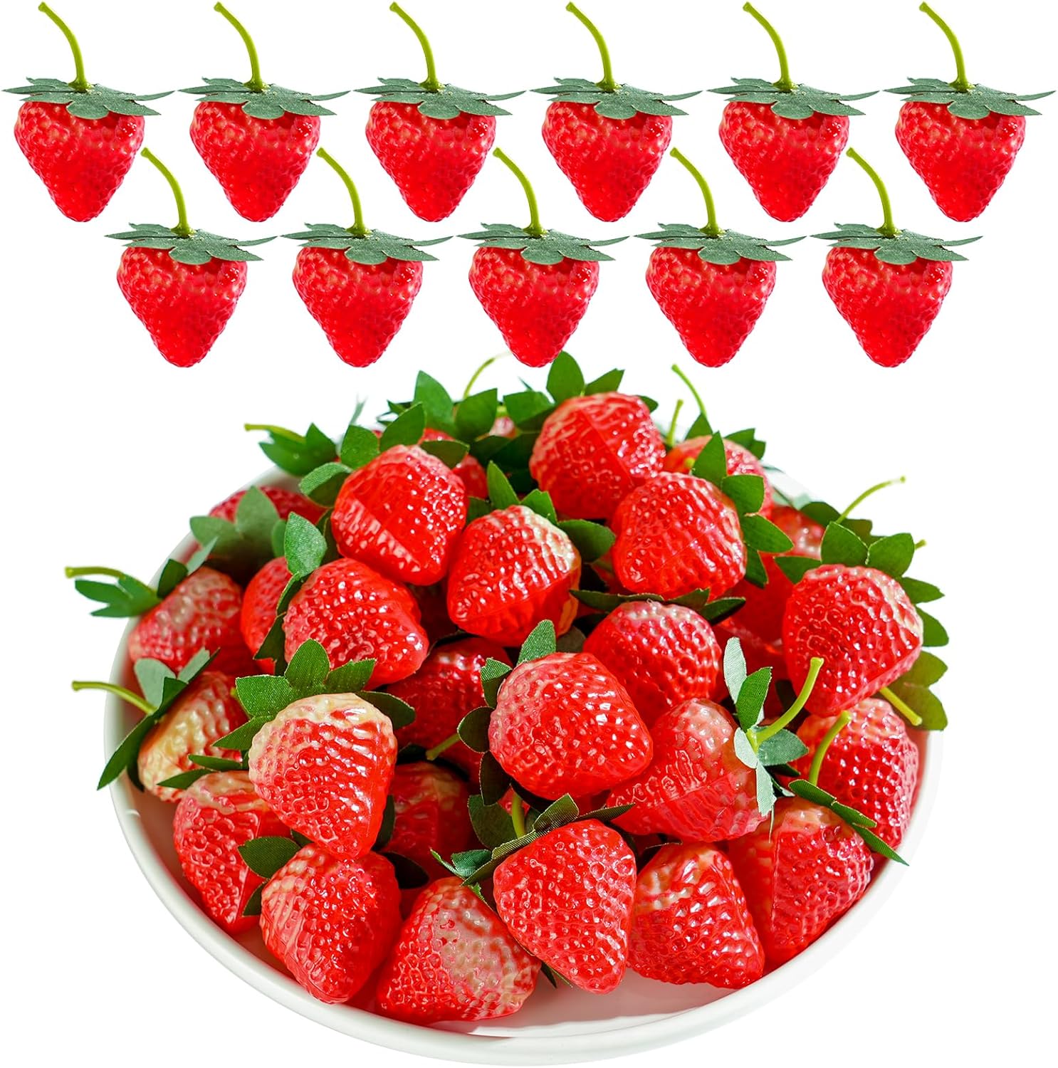 YimeBand Artificial Red Strawberries 50 Pcs