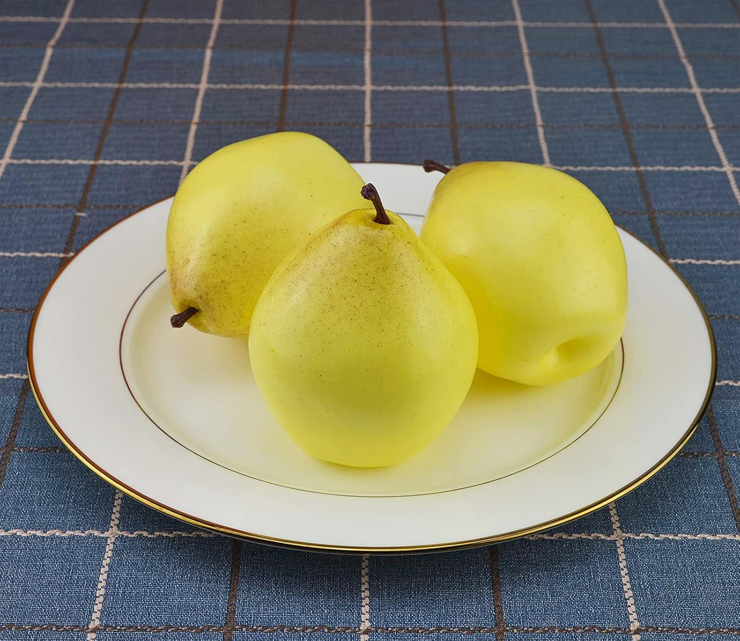 Jedfore 12 Pcs Lifelike Fake Yellow Pears Set