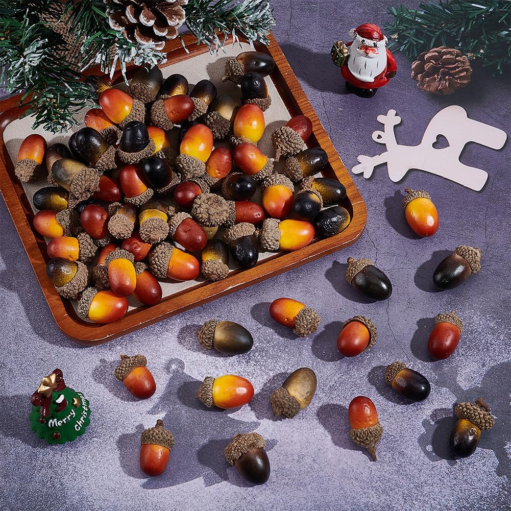 70pcs Artificial Acorns for Crafts and Decor