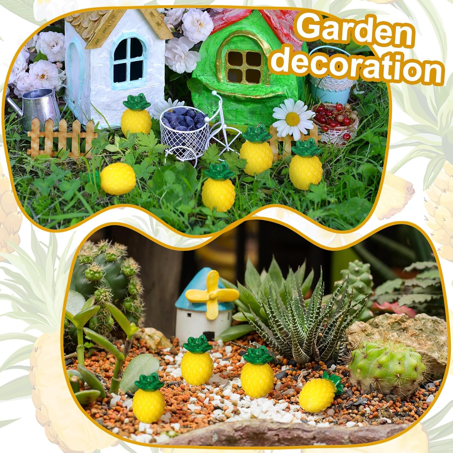 50 Pcs Mini Resin Pineapples Artificial Decorations