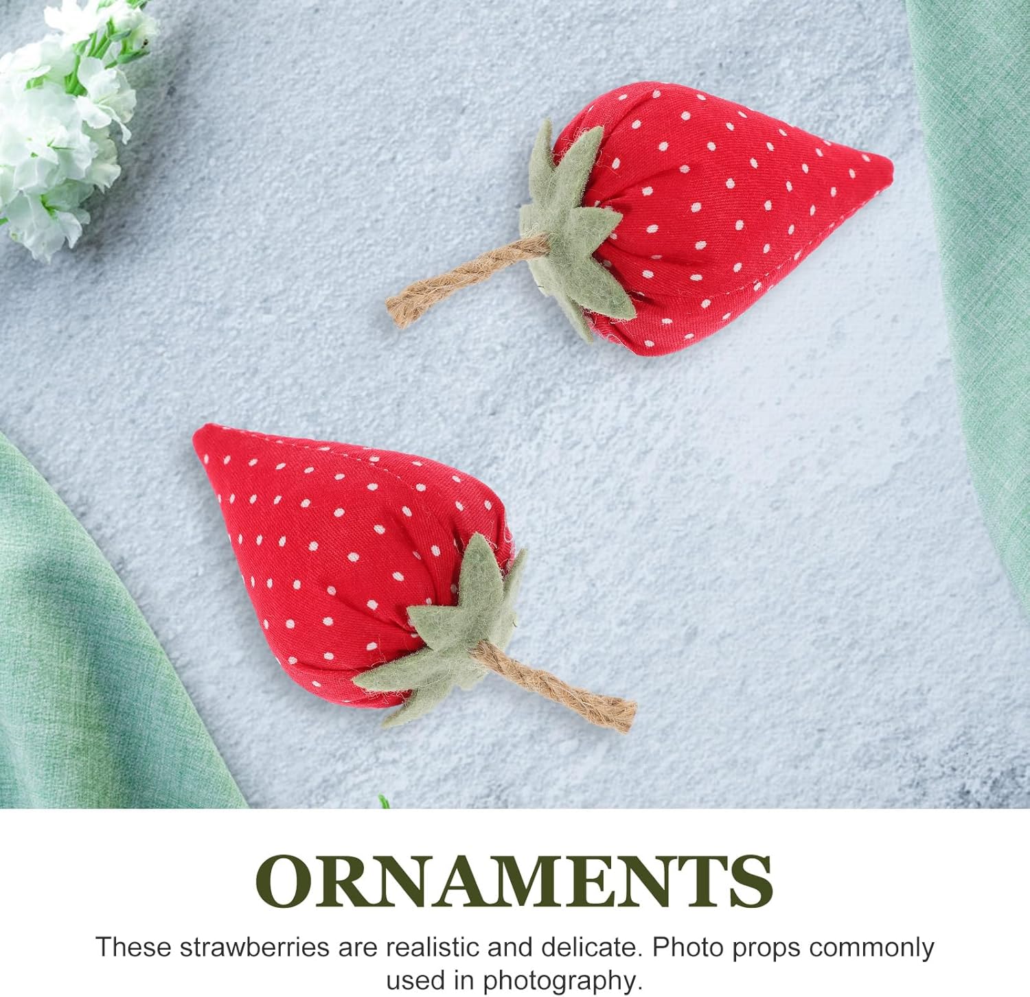 LUOZZY 8 Pcs Faux Fabric Strawberries Decor Set