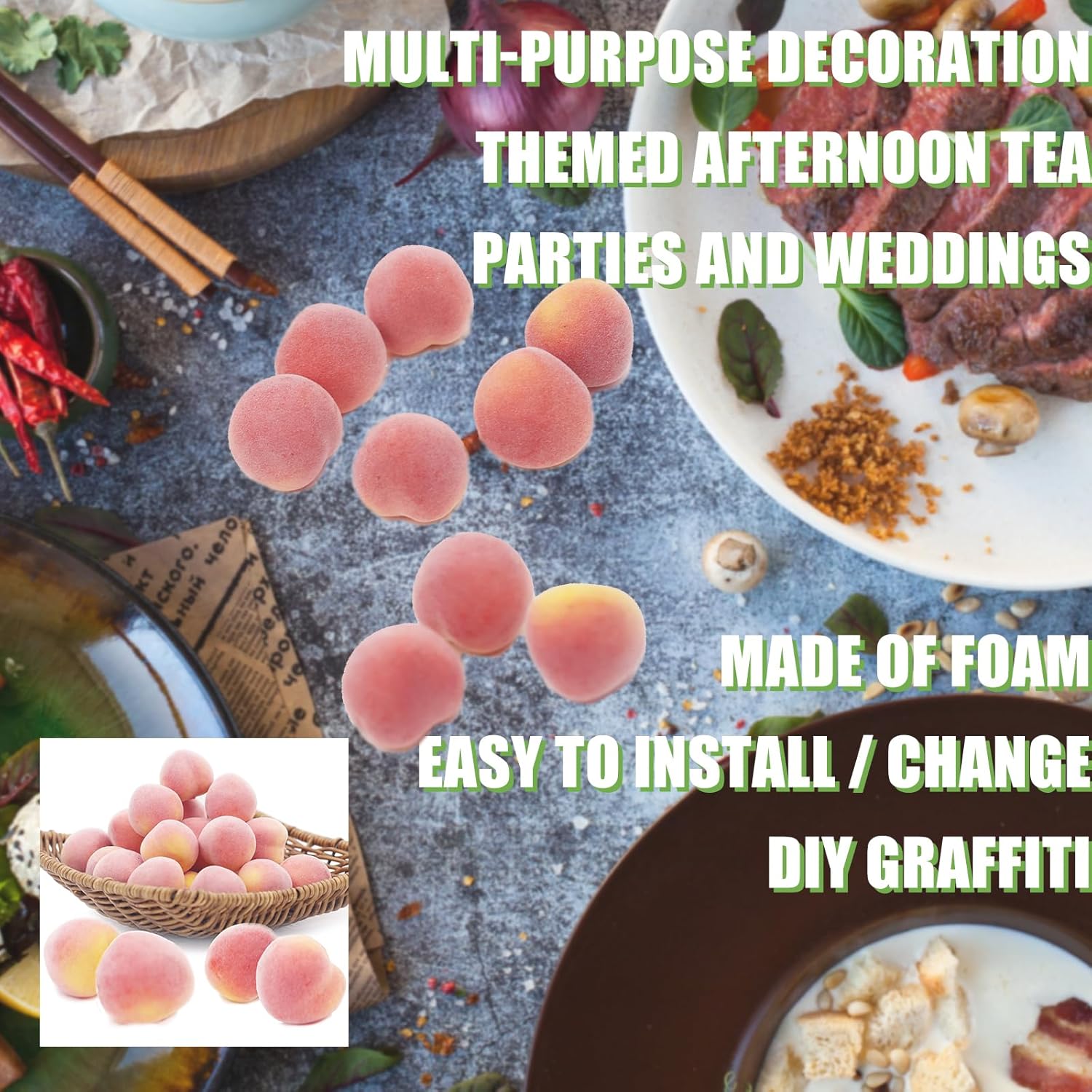 Tuxiaobu Artificial Peaches 30 Pcs Pink Decorations