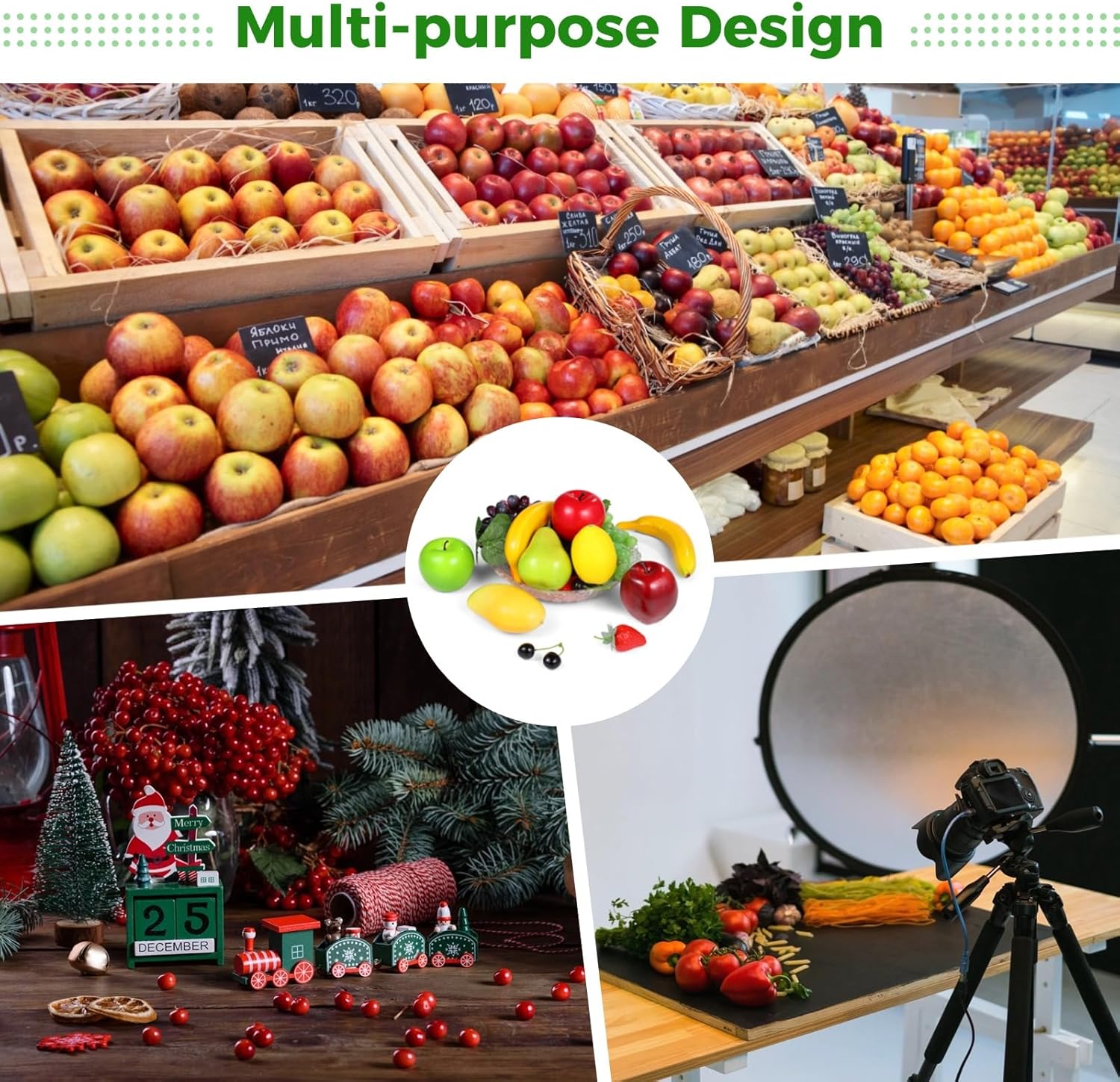 OMISTAR 21 Pcs Artificial Fruit Set for Home Decor