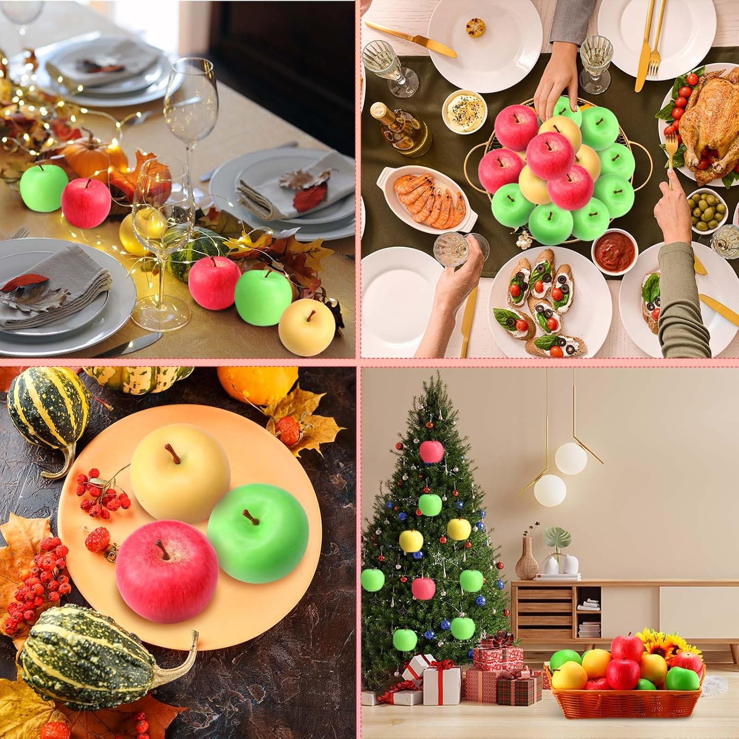 Libima 12 Pcs Realistic Fake Plastic Apples Decorations