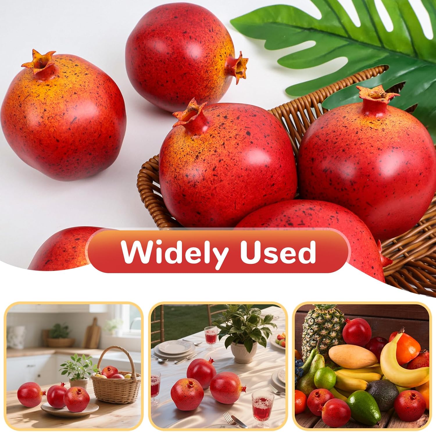 6pcs Artificial Pomegranate Decoration for Home Kitchen Wreath Party