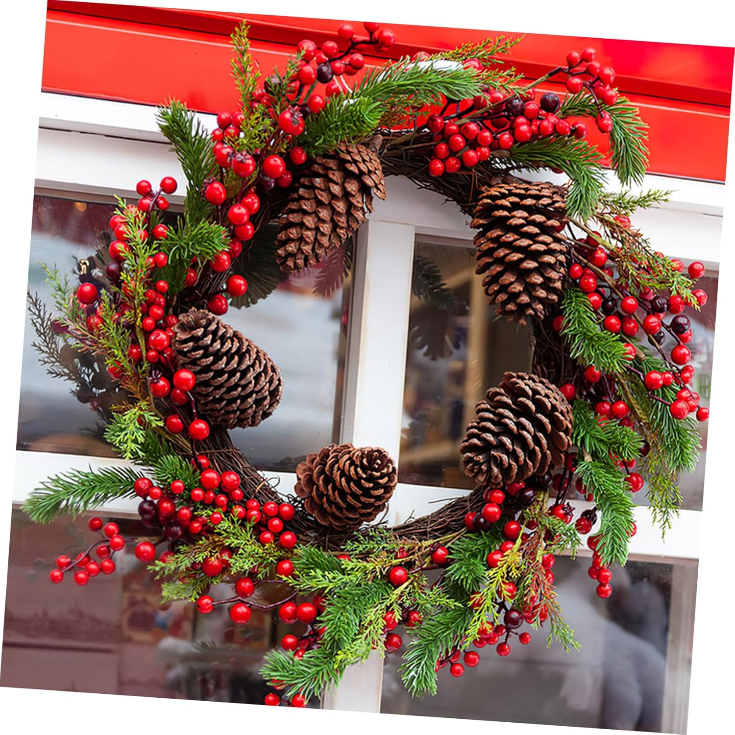 8PCS Artificial Red Berry Branches for Christmas Decor