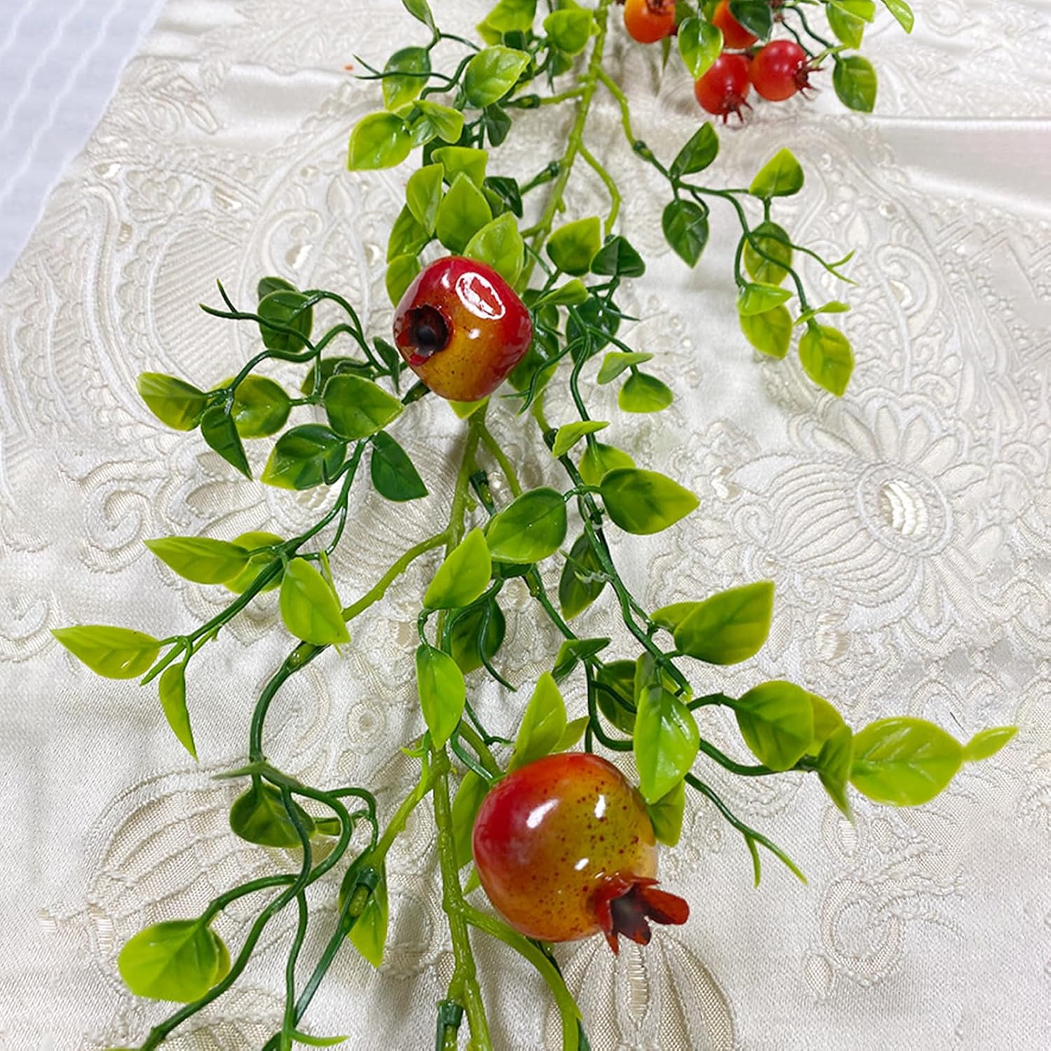 Belupai 62ft Artificial Orange Pomegranate Garland