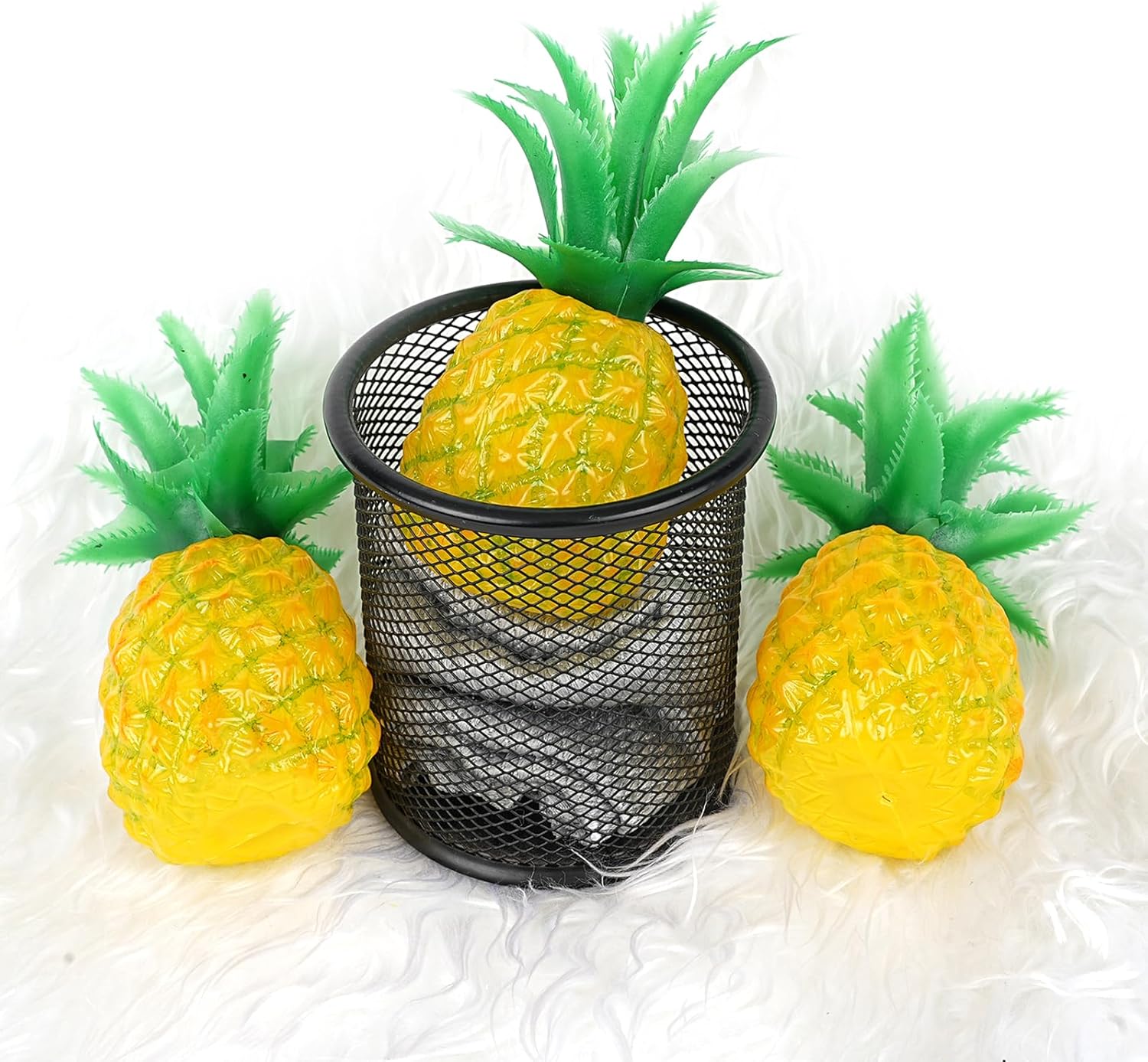 ASkinds 3 Pcs Fake Pineapple Artificial Fruit Decor Set