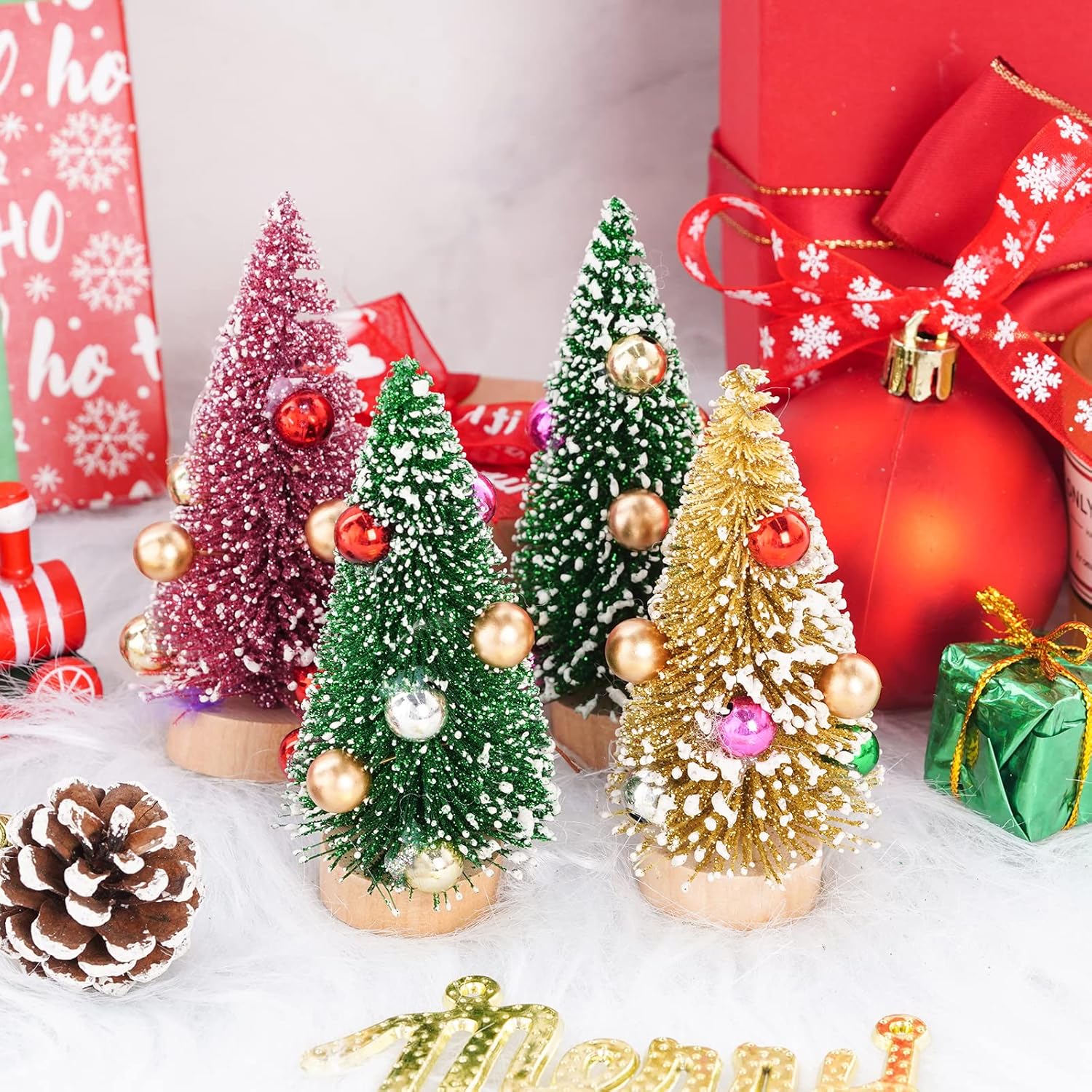 Lystaii 200pcs Gold Artificial Holly Berries with Wire Stems