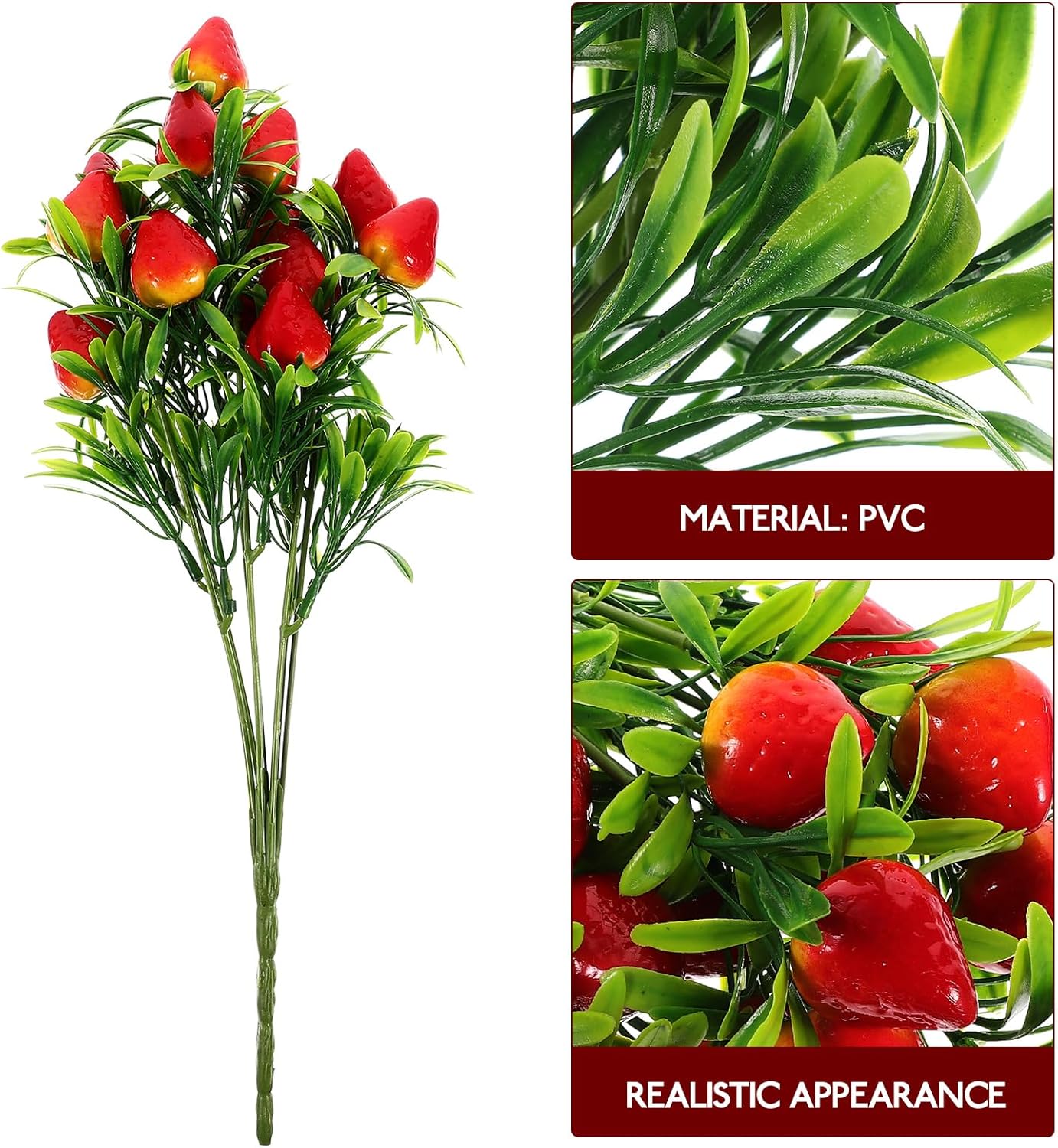 MAGICLULU 2pcs Artificial Strawberry Plants for Home Wedding Decor