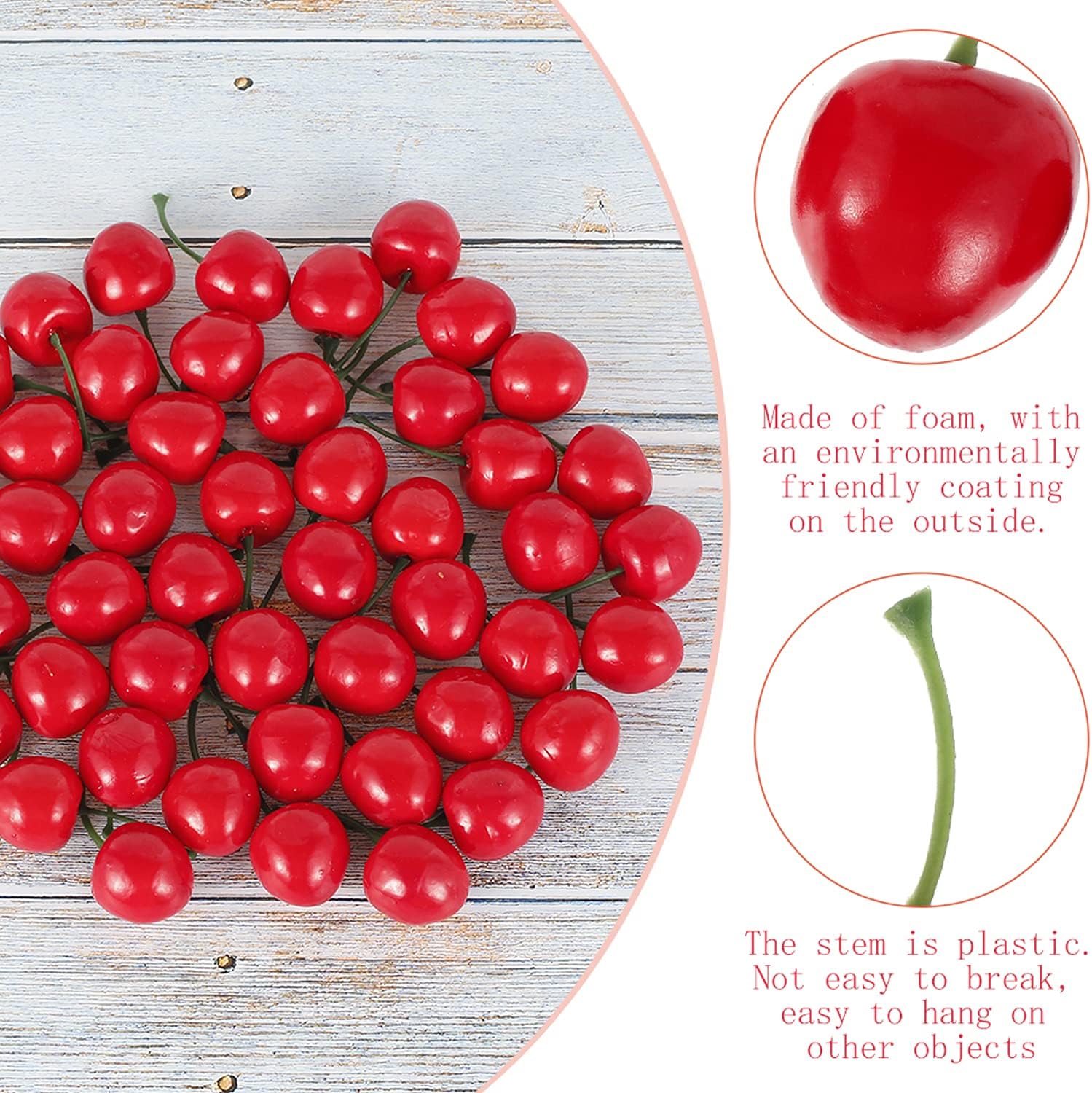 Pack of 25 Artificial Lifelike Cherry Decor