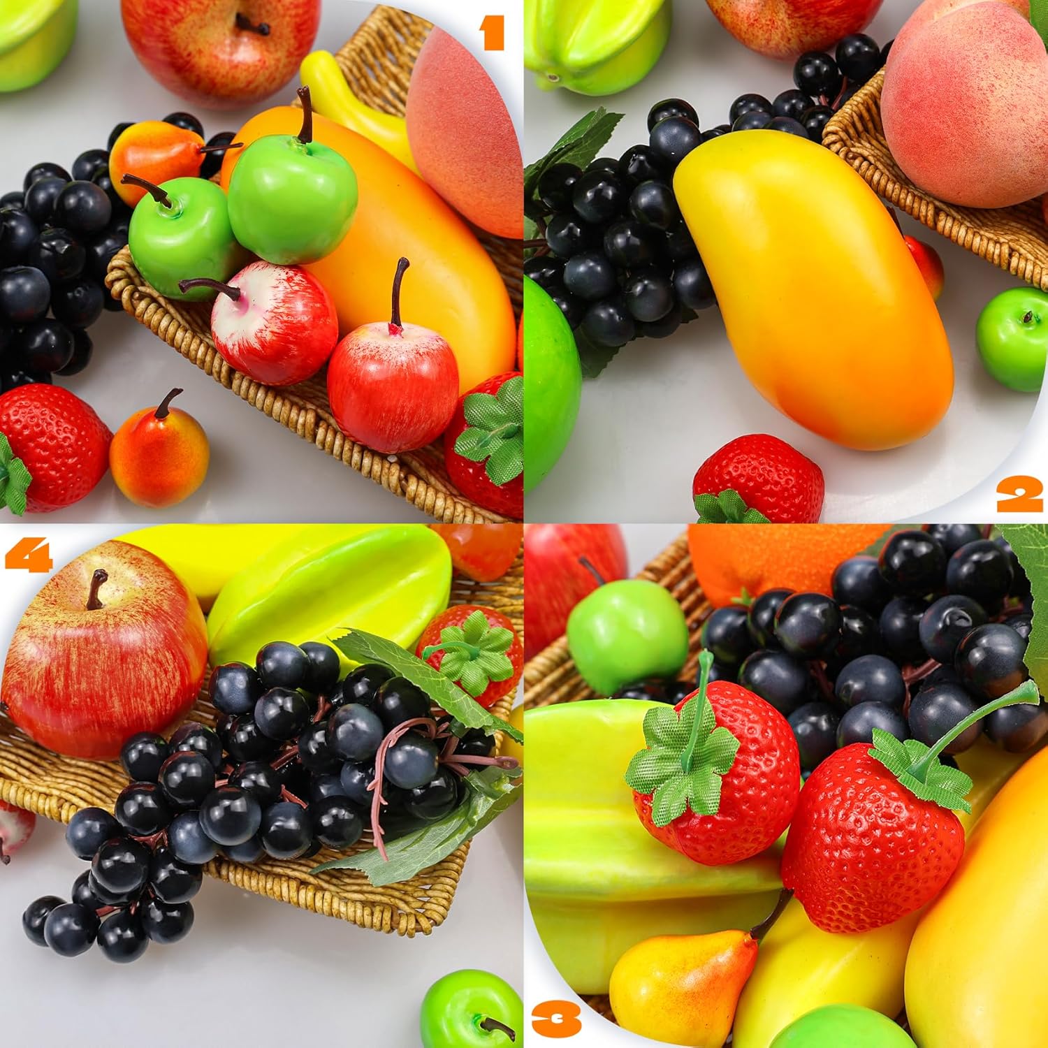 12 Kinds Artificial Fruits Set 16 Pcs