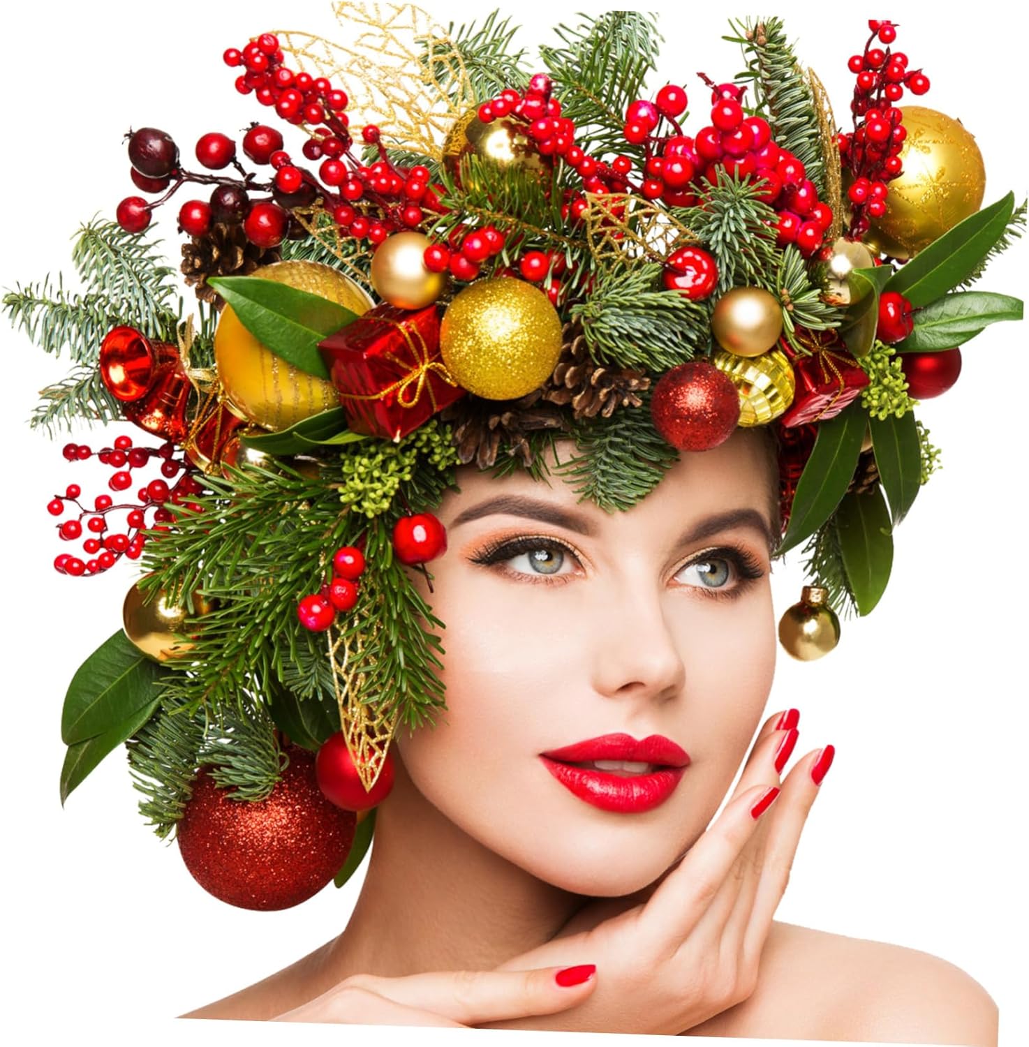 8PCS Artificial Red Berry Branches for Christmas Decor