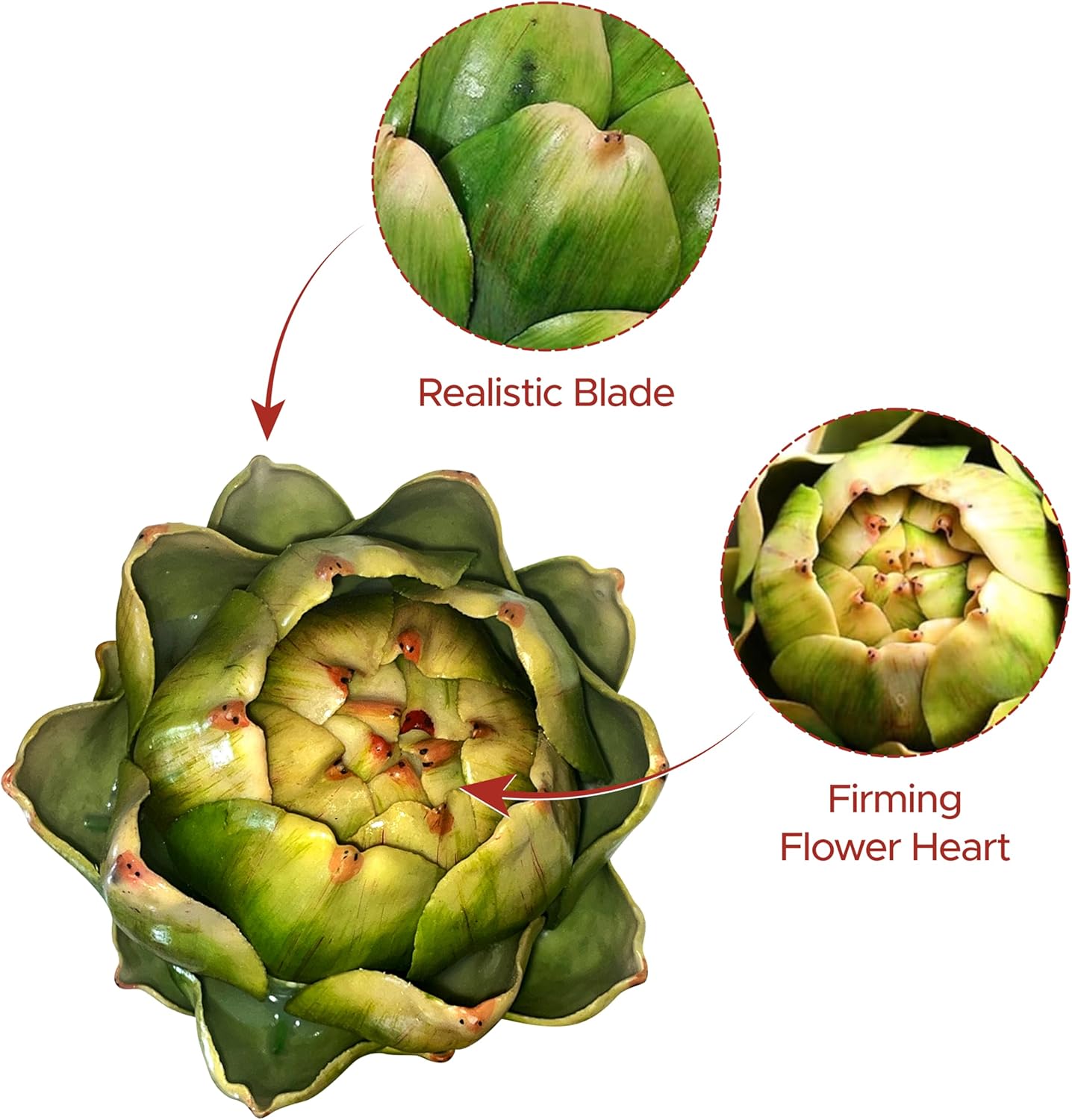Faux Artichokes and Apples for Decor