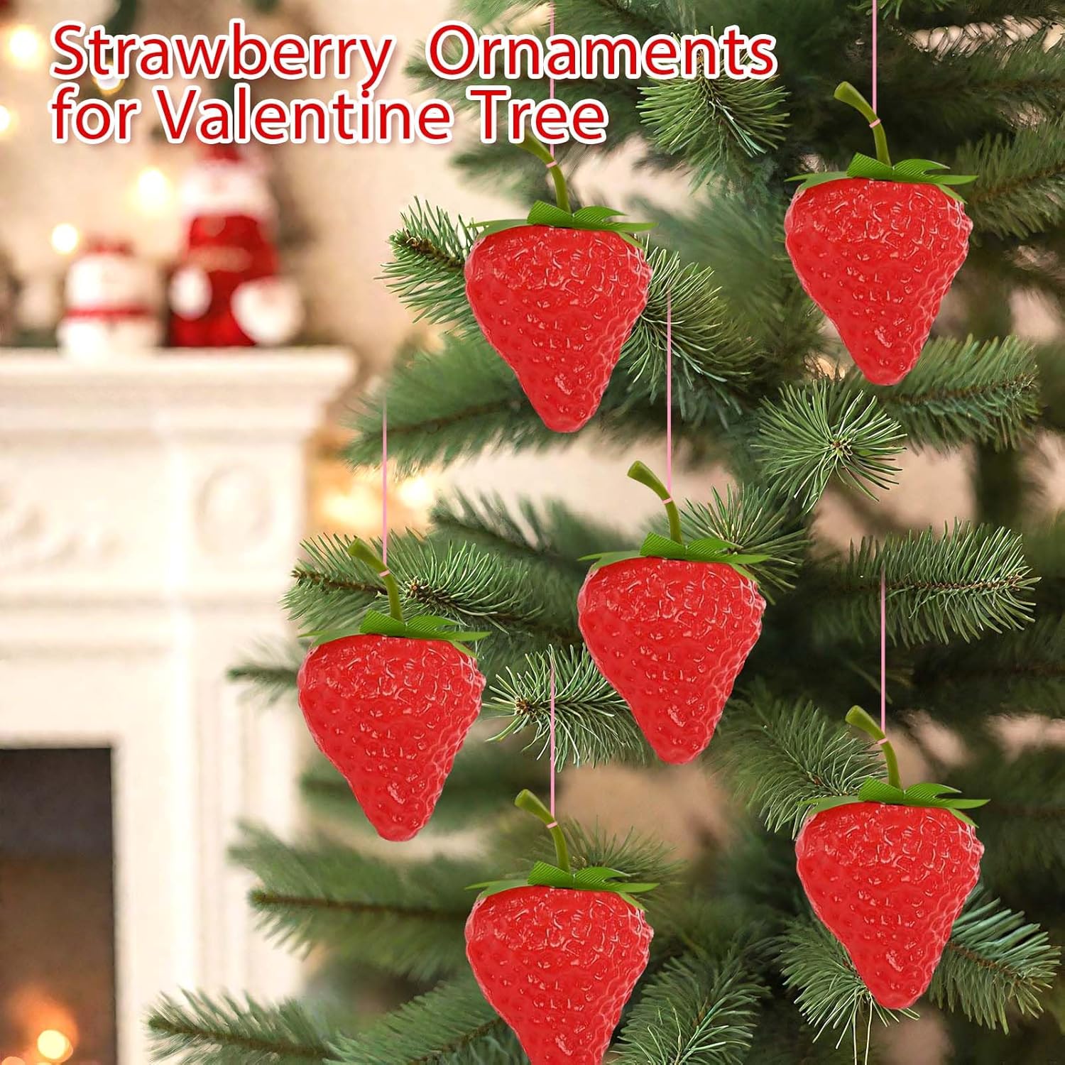 50 pcs Artificial Strawberries Decor for Cakes and Parties