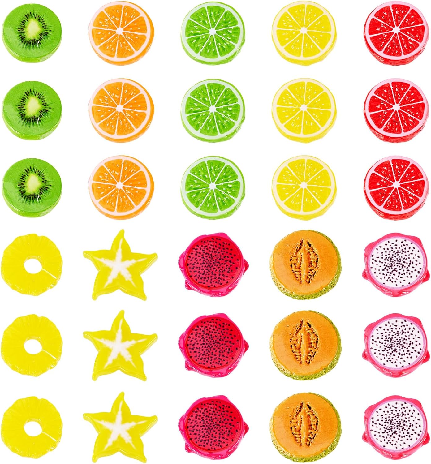 Cheriswelry 40Pcs Artificial Resin Fruit Slices for Home Decor