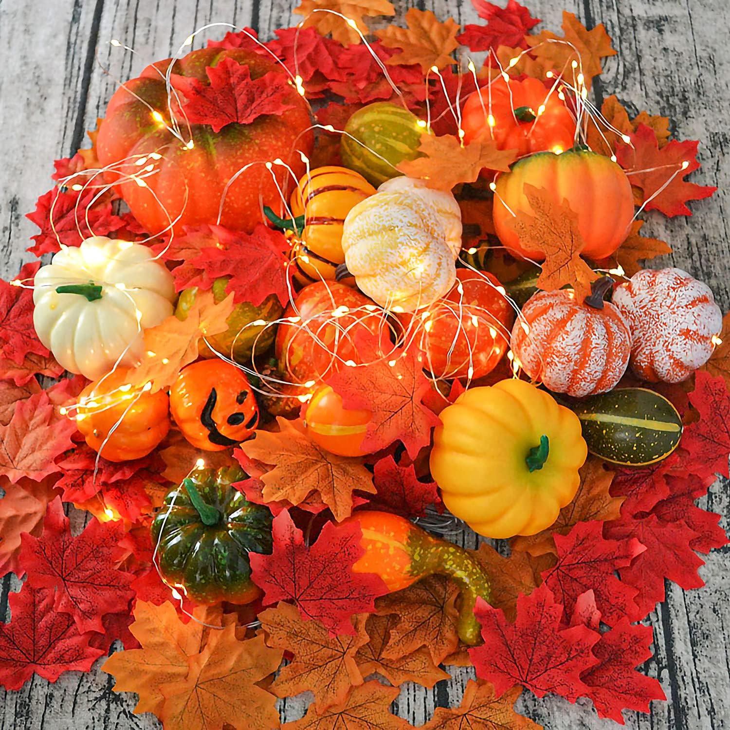 12Pcs Lifelike Artificial Pumpkins for Home Decoration