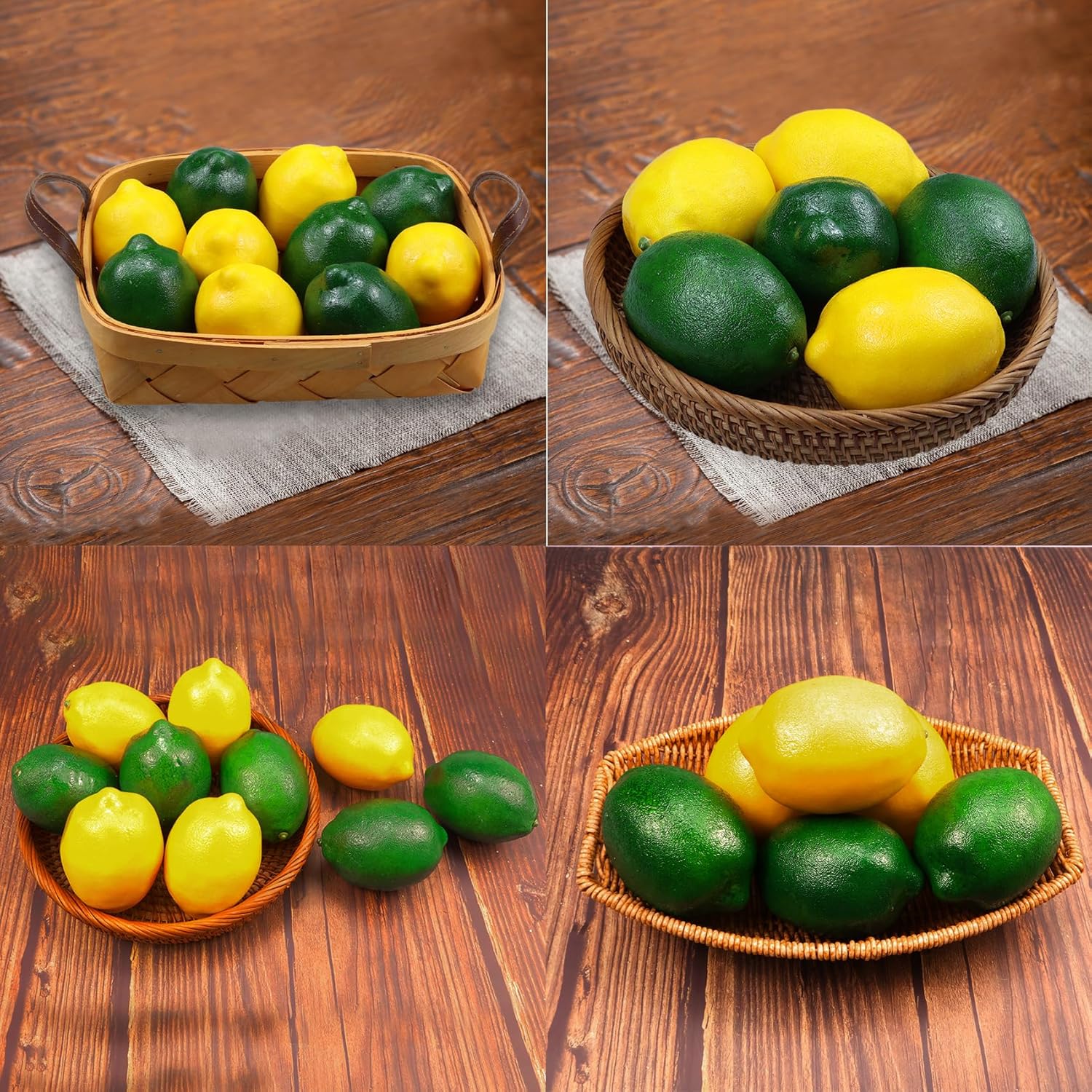12 Pcs Fake Lemons Set Realistic Artificial Fruit for Home Decor and Photography