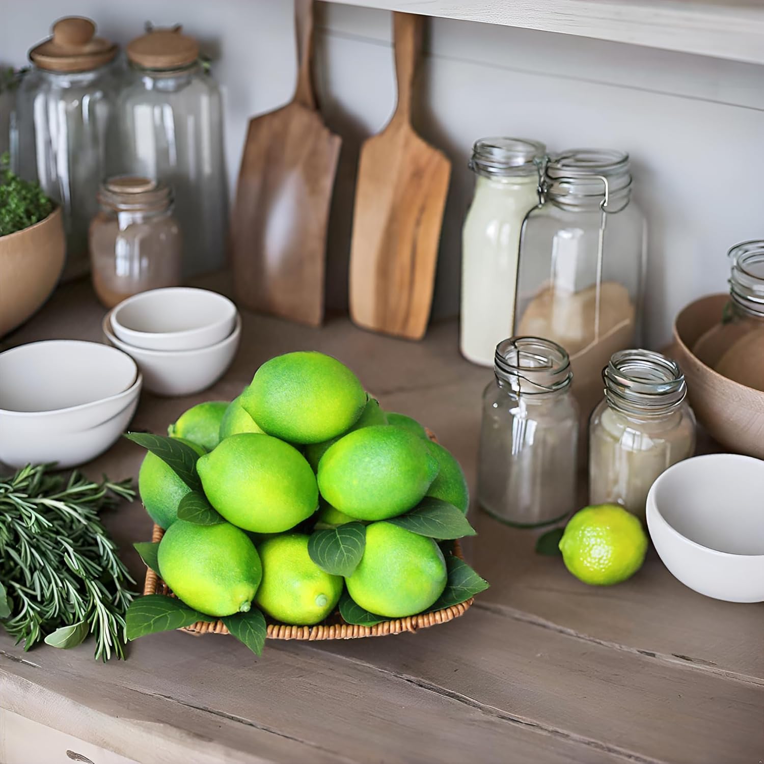 Fake Limes Artificial Lemons for Home Decor 20Pcs Green