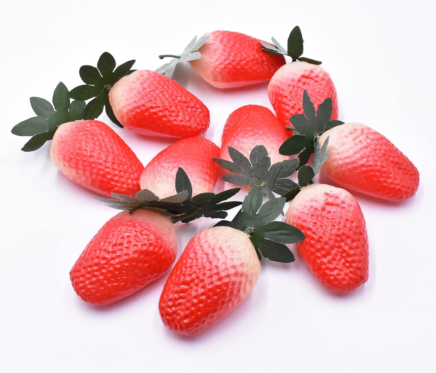 10PCS Plastic Artificial Red Strawberries Decor Prop