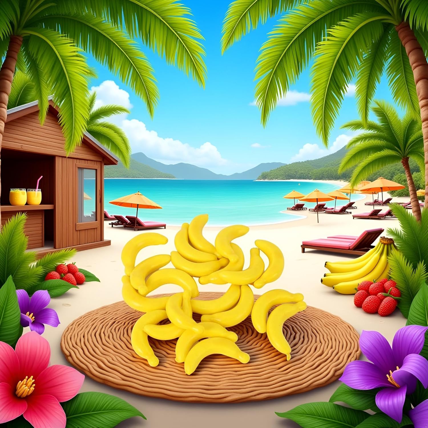 20 Pcs Yellow Mini Artificial Banana Props