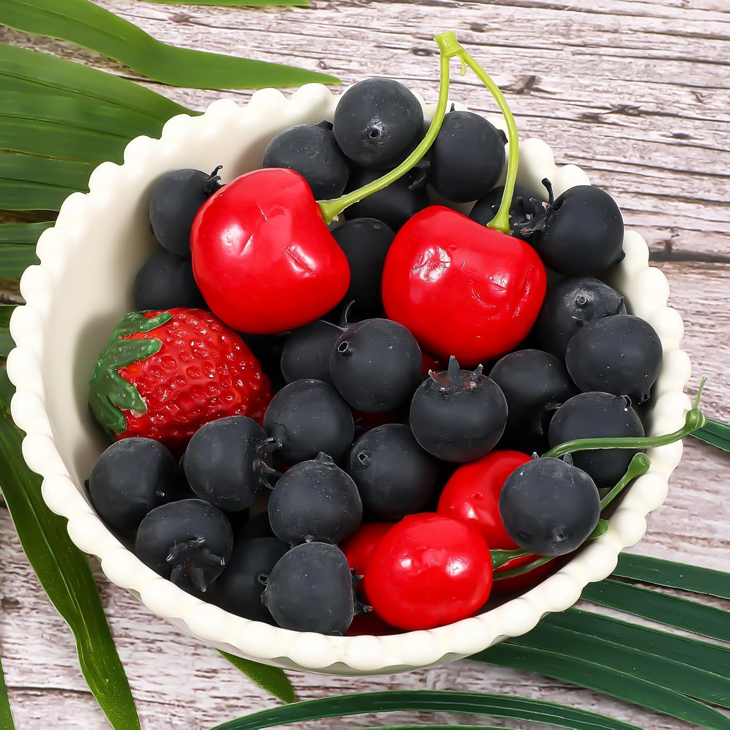 50 pcs Artificial Blueberry Lifelike Display Decor