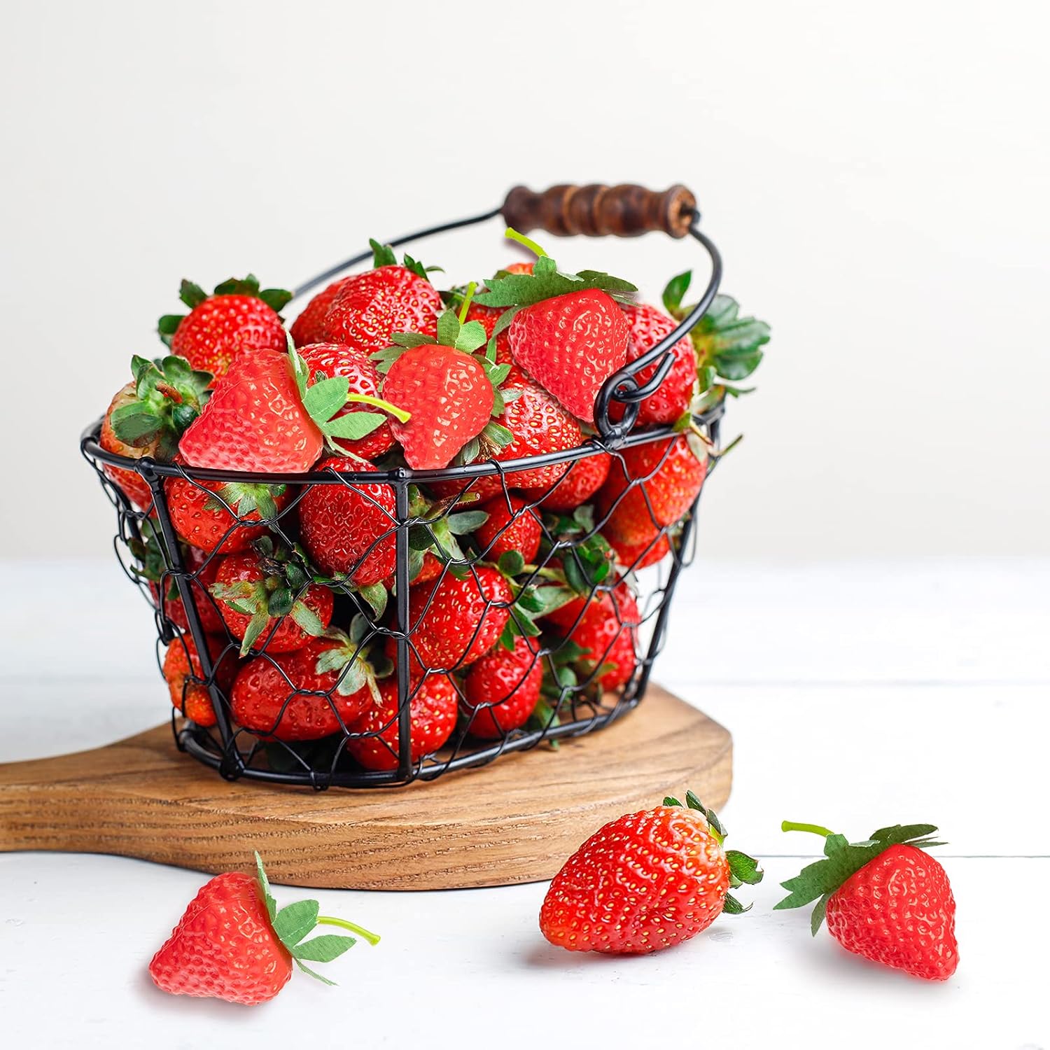 VIDELLY Realistic Artificial Strawberries 20 Pieces S Size